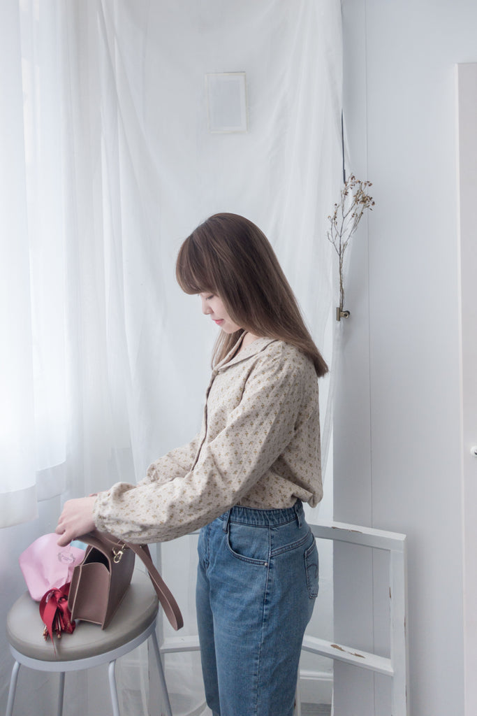 Garden, Blouse 小領口舒適棉清新印花上衣/ BU8628