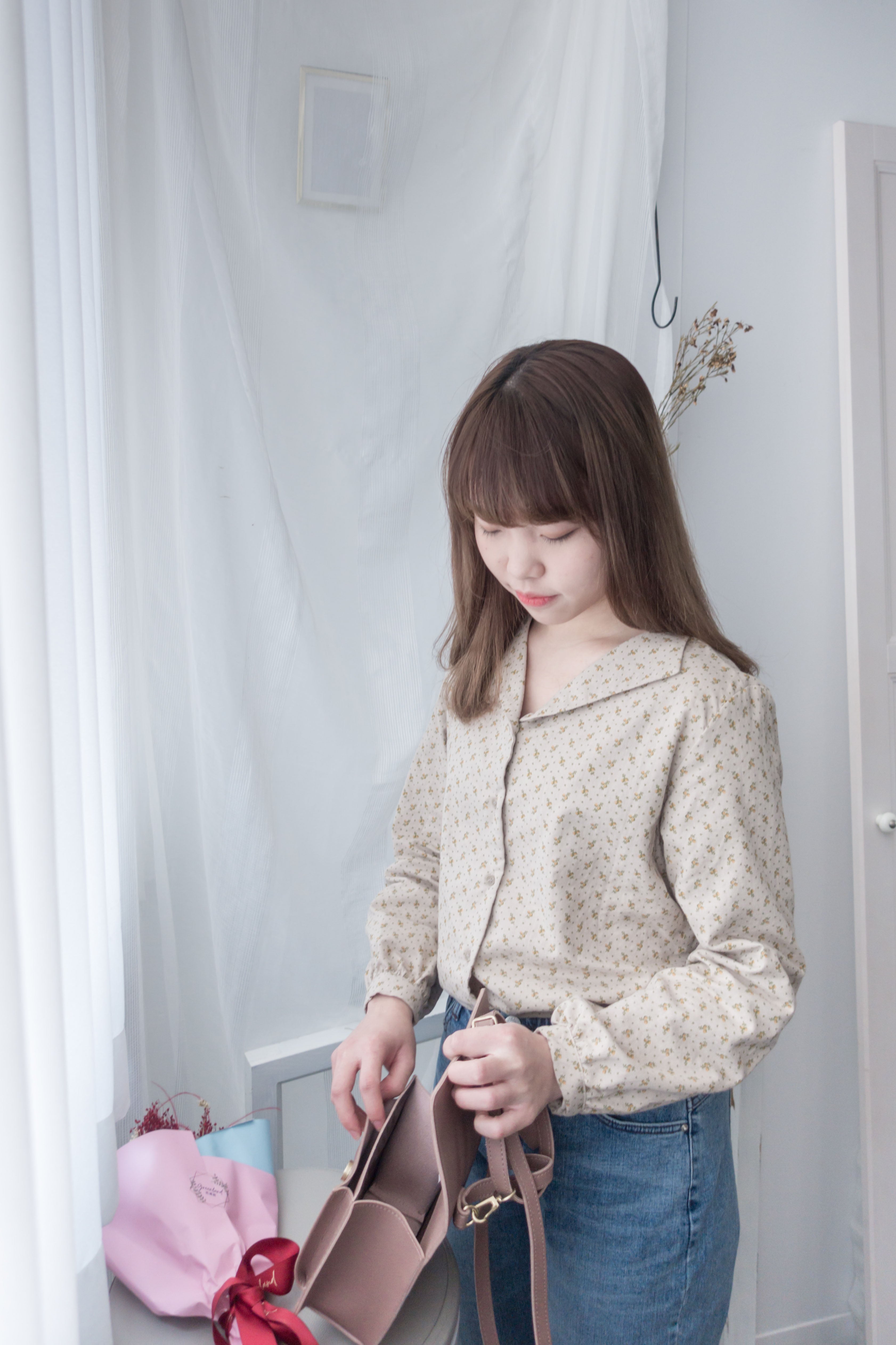Garden, Blouse 小領口舒適棉清新印花上衣/ BU8628