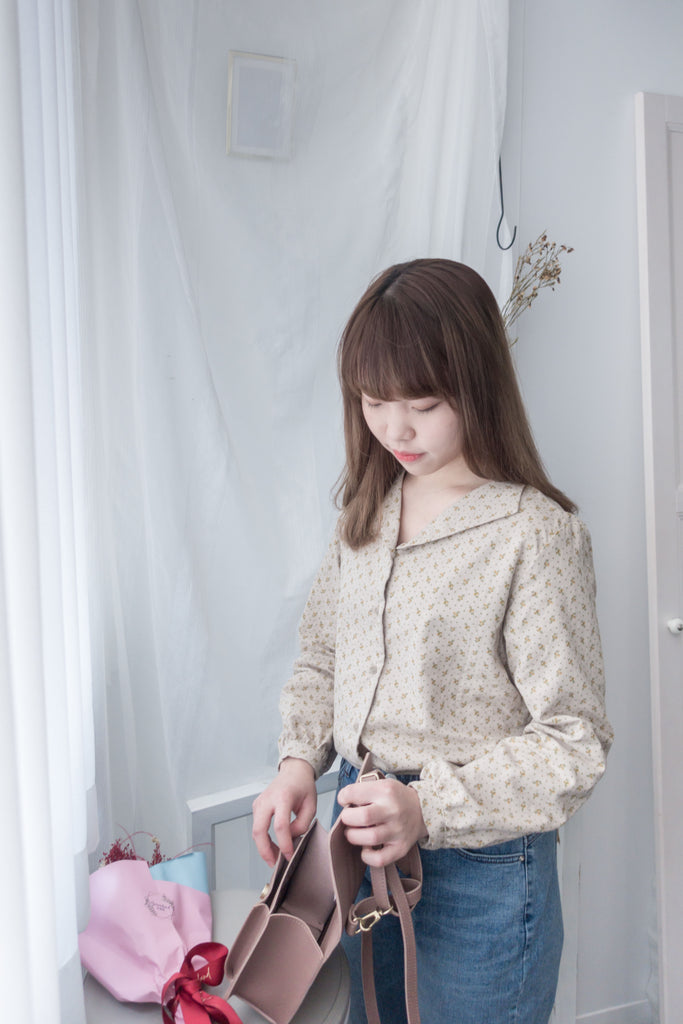 Garden, Blouse 小領口舒適棉清新印花上衣/ BU8628