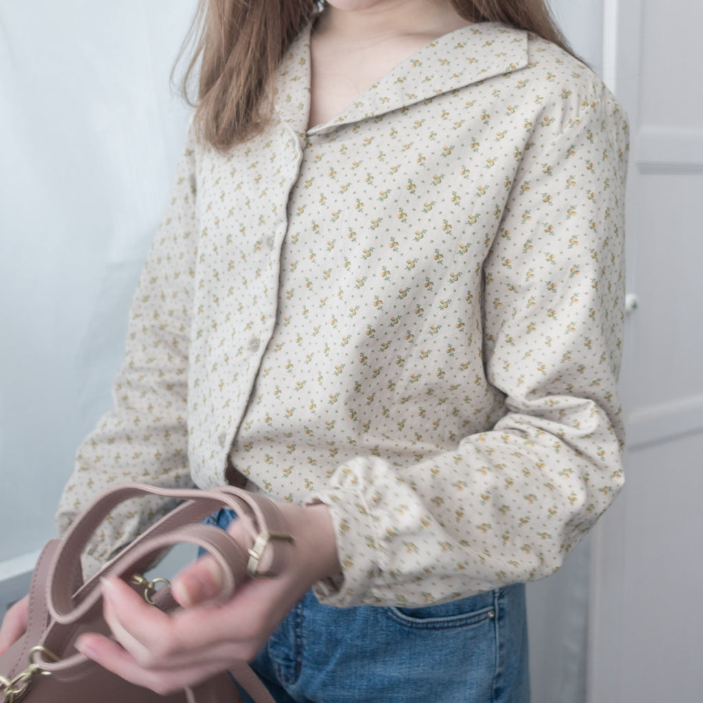 Garden, Blouse 小領口舒適棉清新印花上衣/ BU8628
