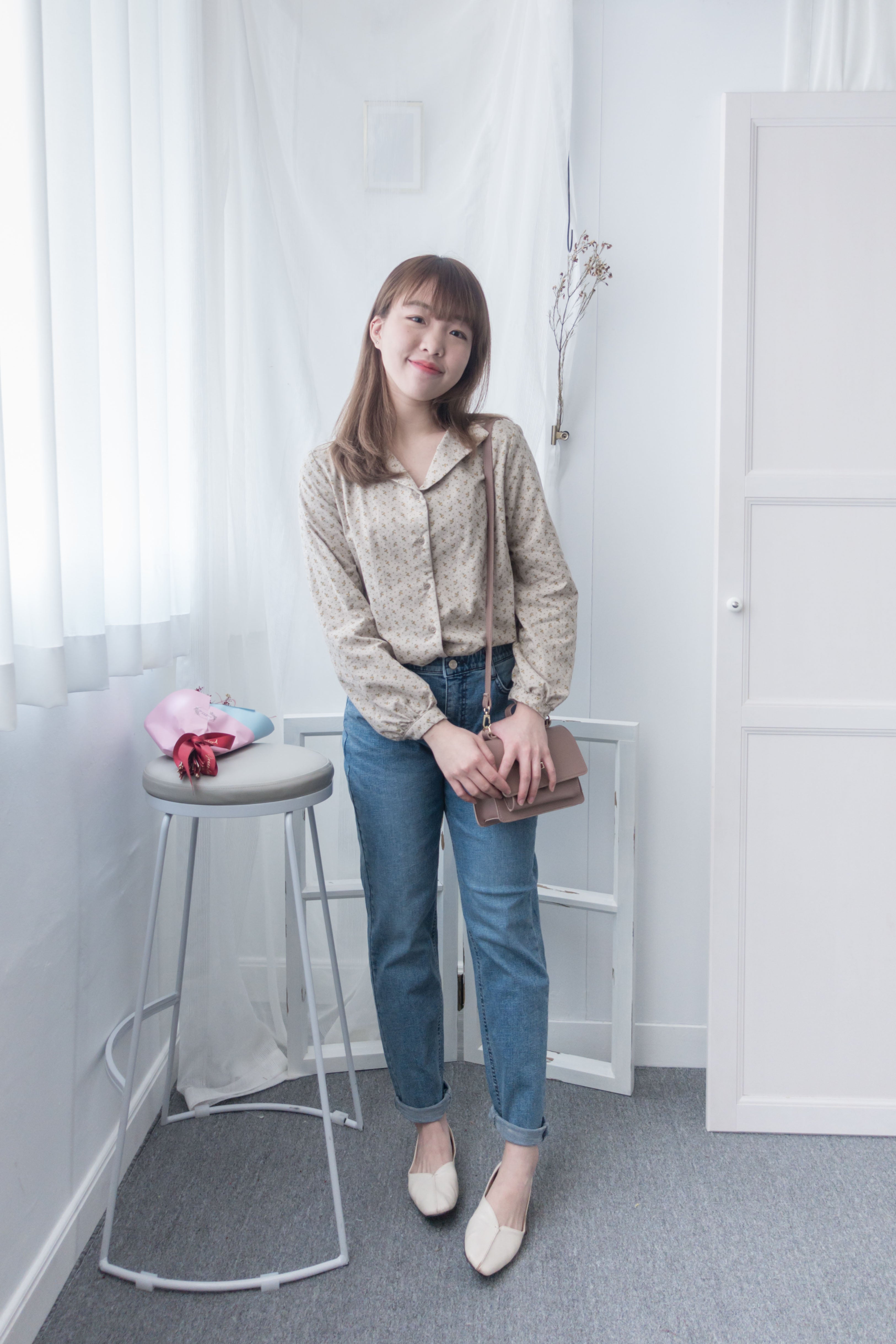 Garden, Blouse 小領口舒適棉清新印花上衣/ BU8628