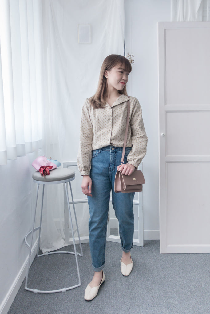Garden, Blouse 小領口舒適棉清新印花上衣/ BU8628