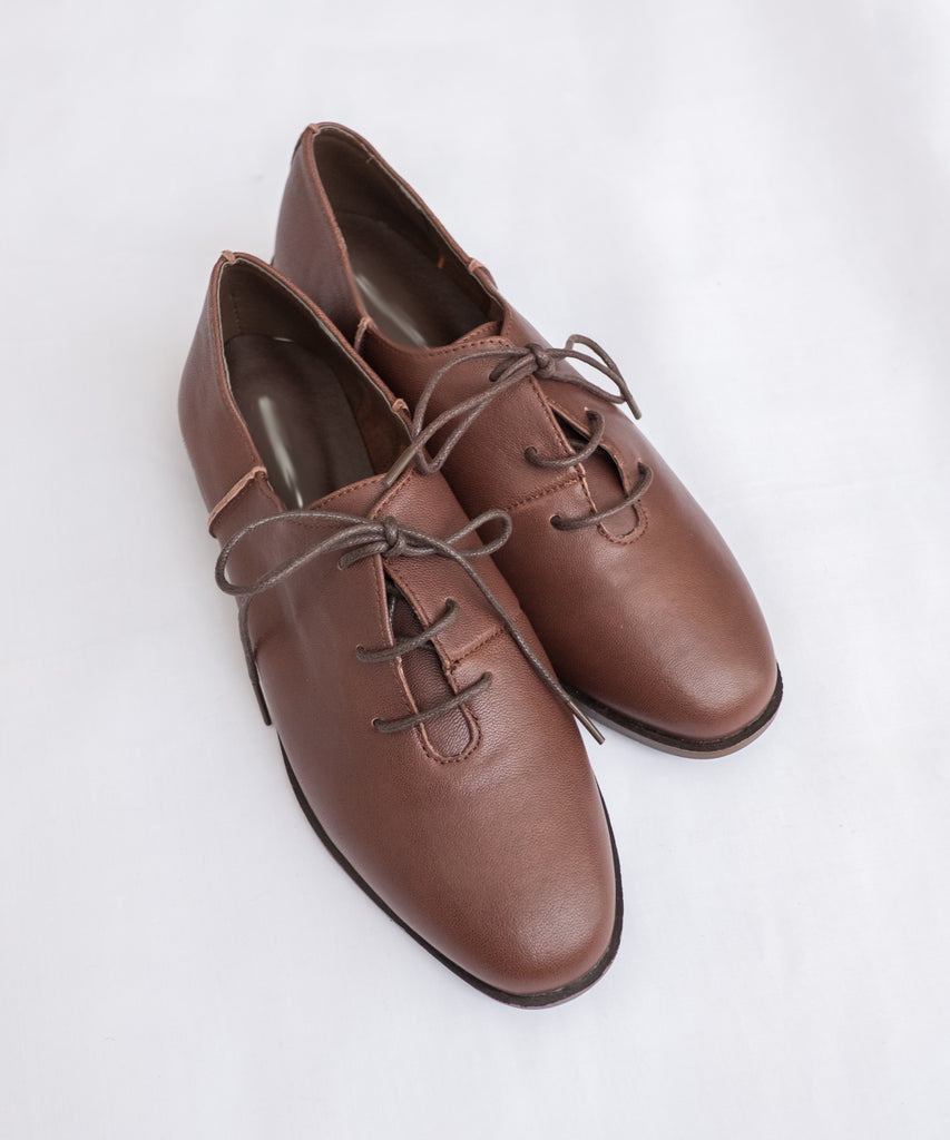 leather oxford 啡色牛皮經典牛津鞋, Shoes/ SH8053