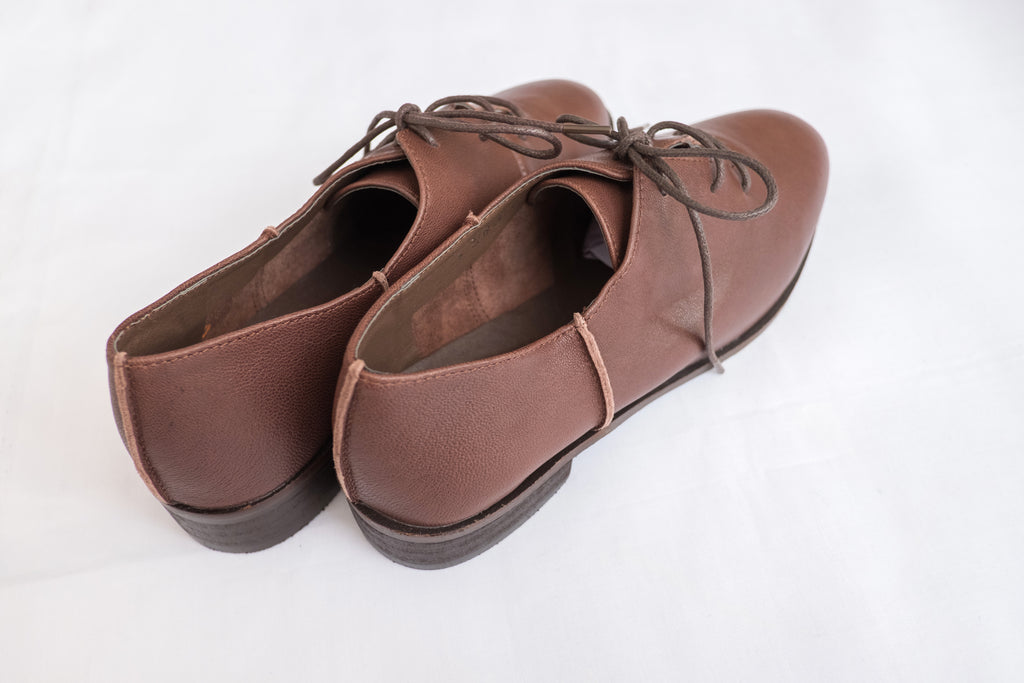 leather oxford 啡色牛皮經典牛津鞋, Shoes/ SH8053