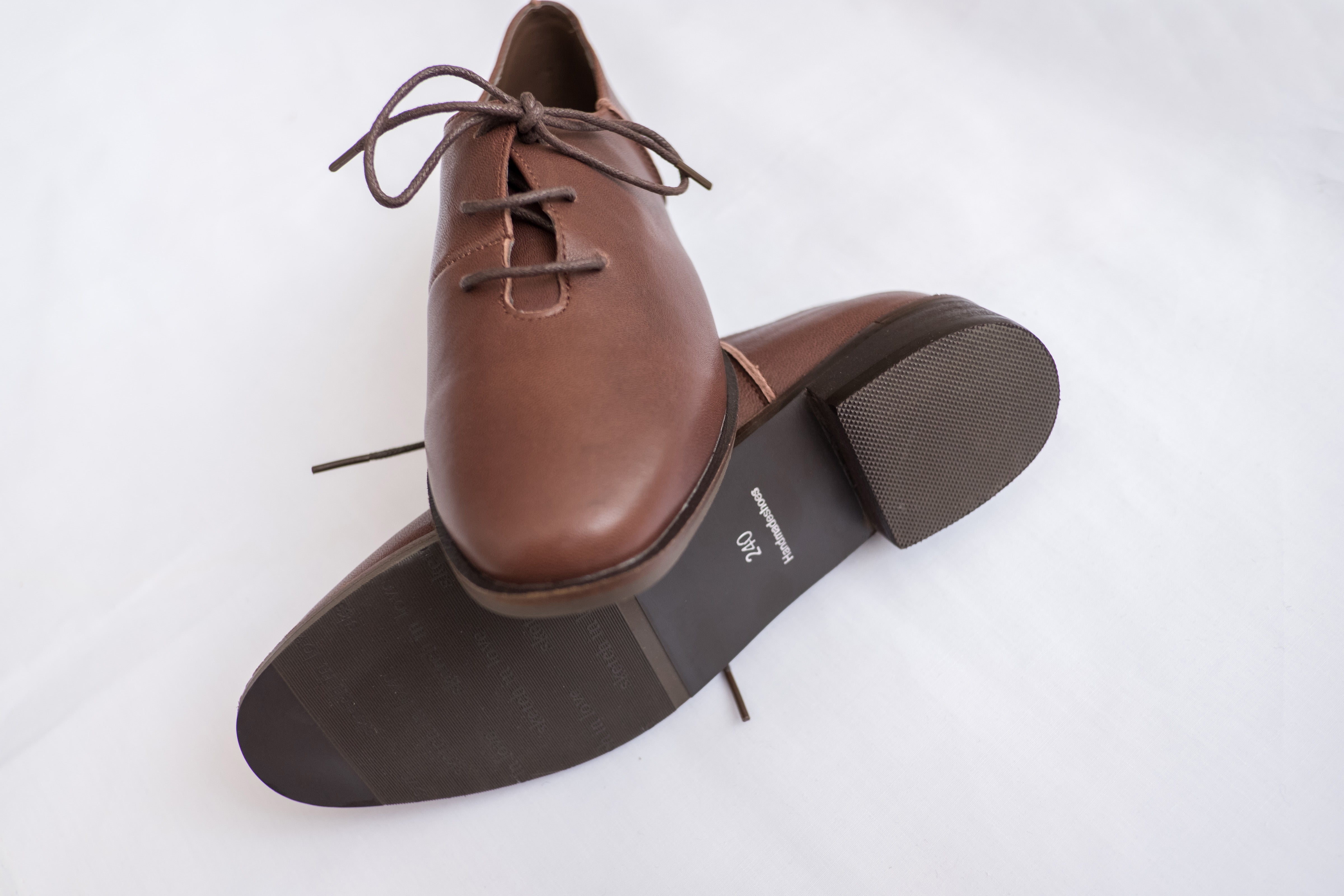 leather oxford 啡色牛皮經典牛津鞋, Shoes/ SH8053