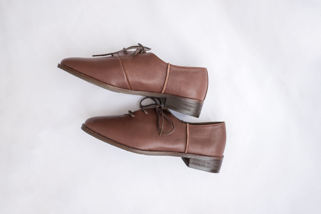 leather oxford 啡色牛皮經典牛津鞋, Shoes/ SH8053