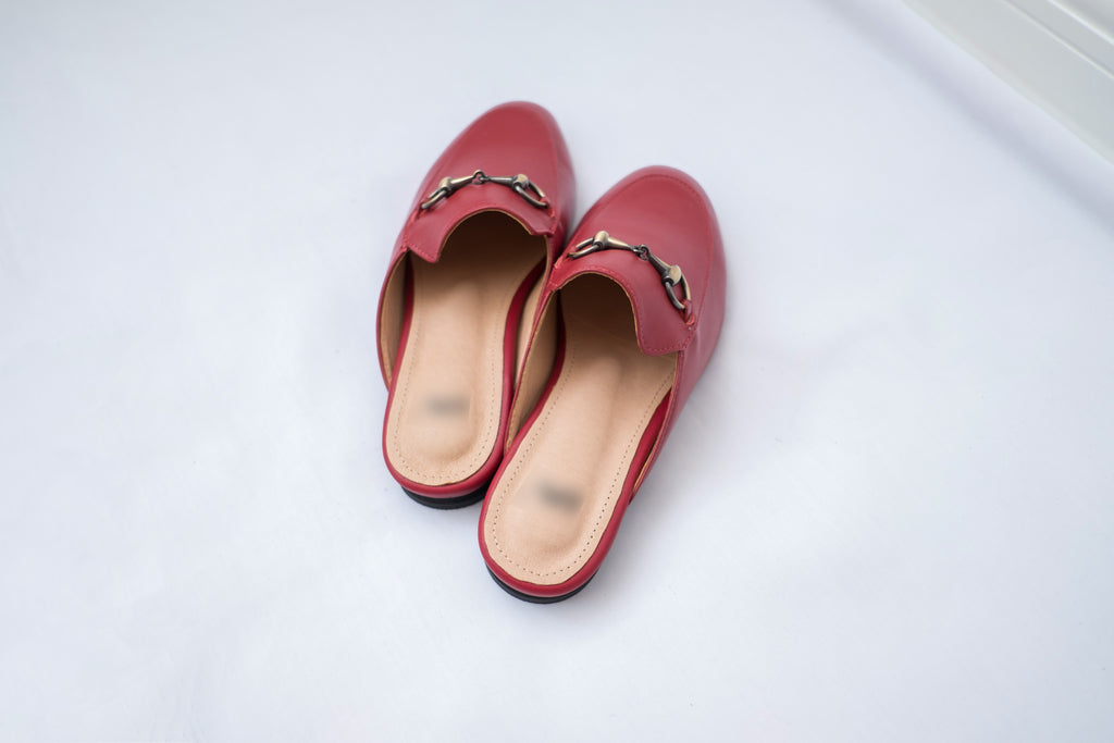 Brand 真皮銅色金屬裝飾無後踭,oxford Shoes/ SH8055