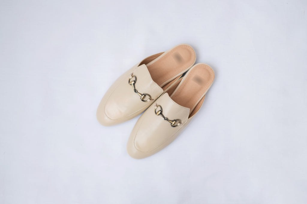 Brand 真皮銅色金屬裝飾無後踭,oxford Shoes/ SH8055