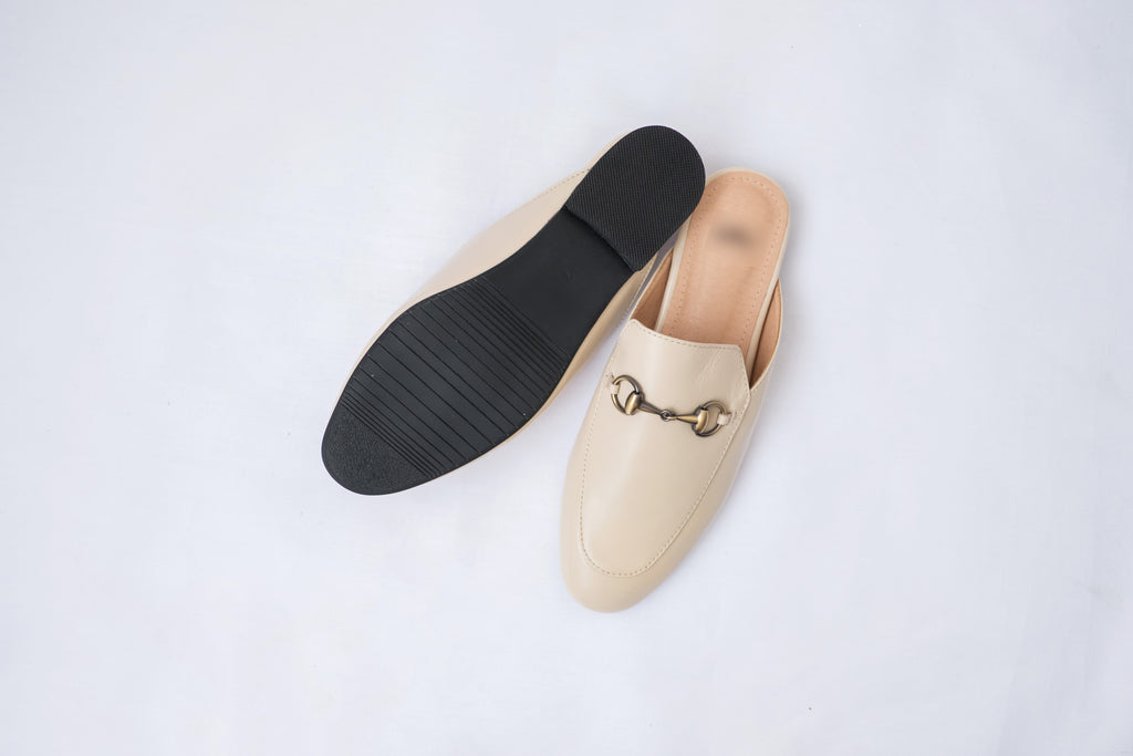 Brand 真皮銅色金屬裝飾無後踭,oxford Shoes/ SH8055