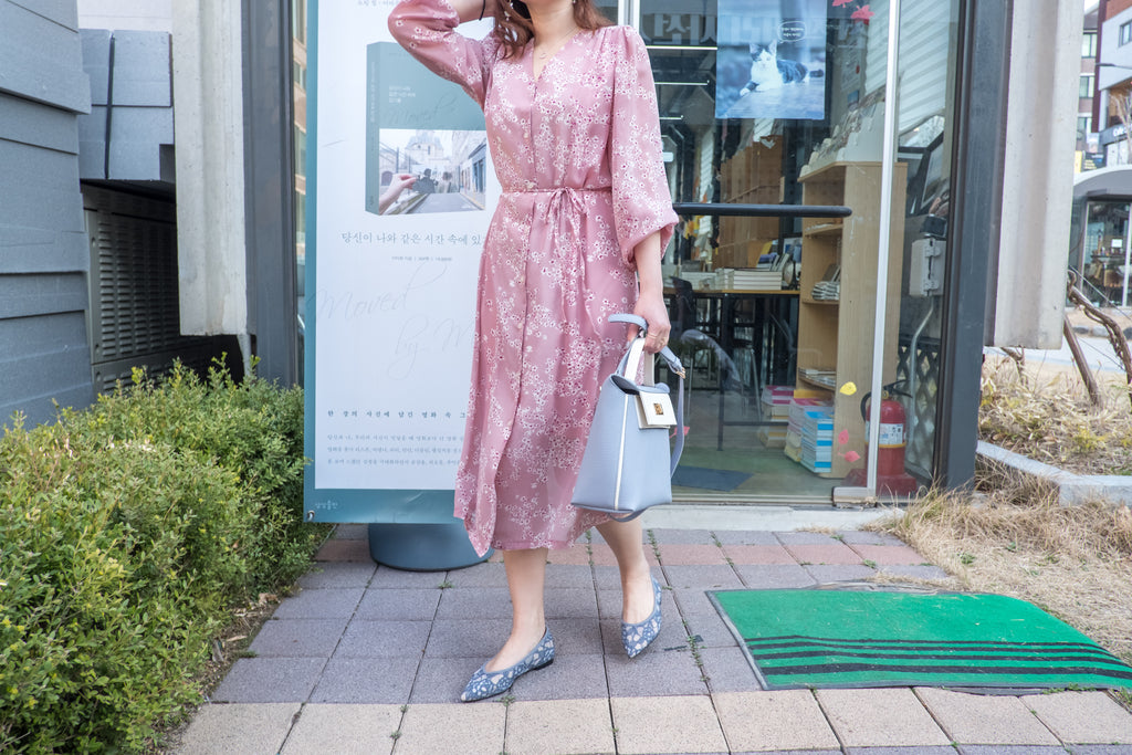 Greyishblue-Lace 內裡透視優雅蕾絲, Pointed shoes/ SH8058