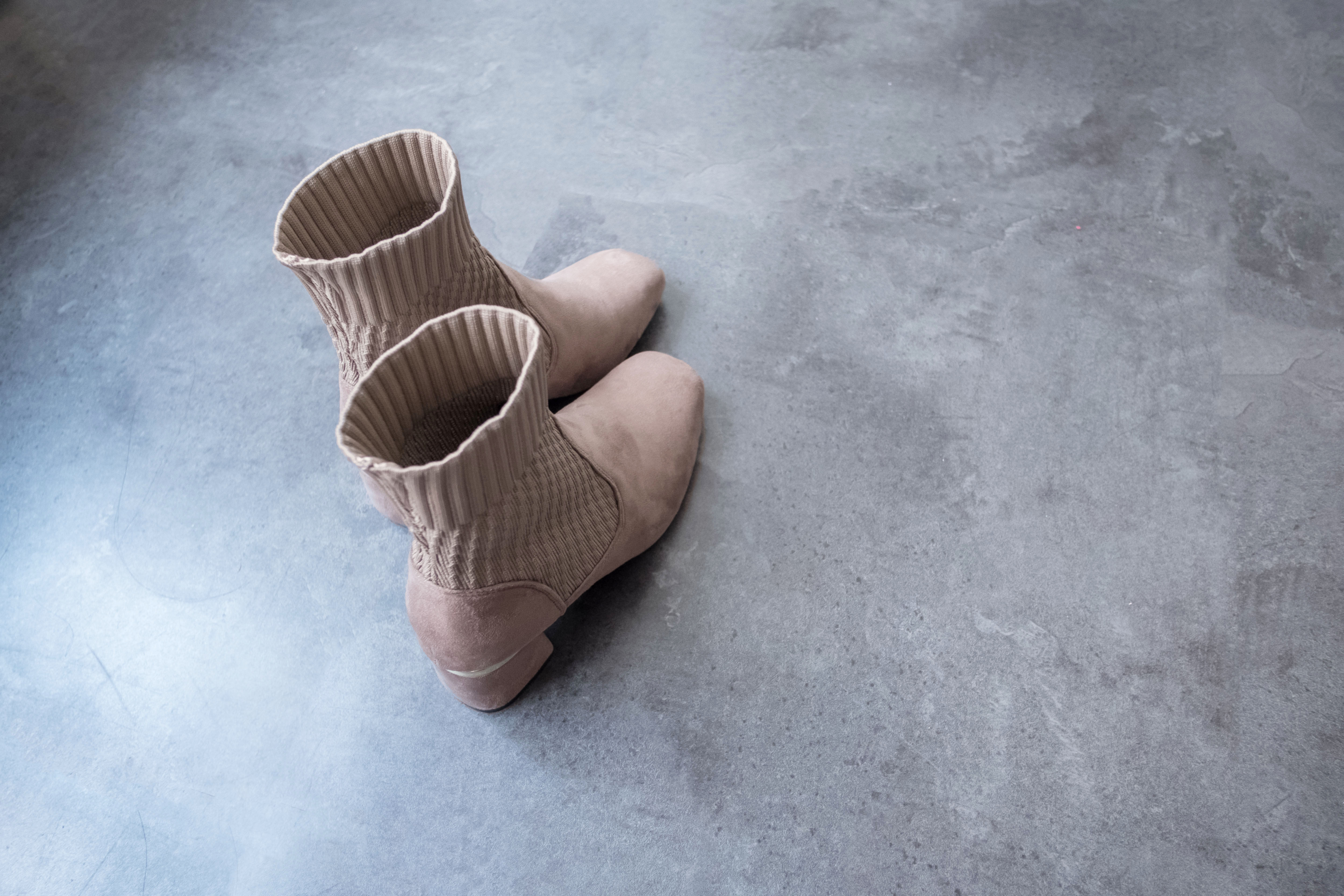 Elastic Socks 啡色彈性花紋金邊後踭, Boots/ SH8072