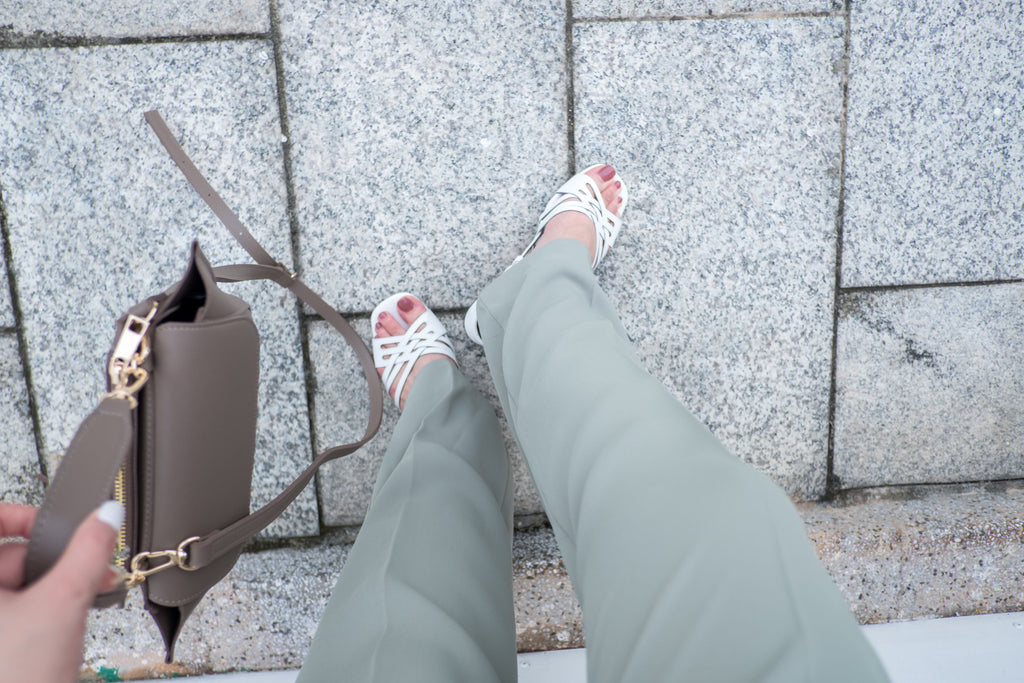 Lady Summer 白色氣質織帶涼鞋, Shoes/ SH8064