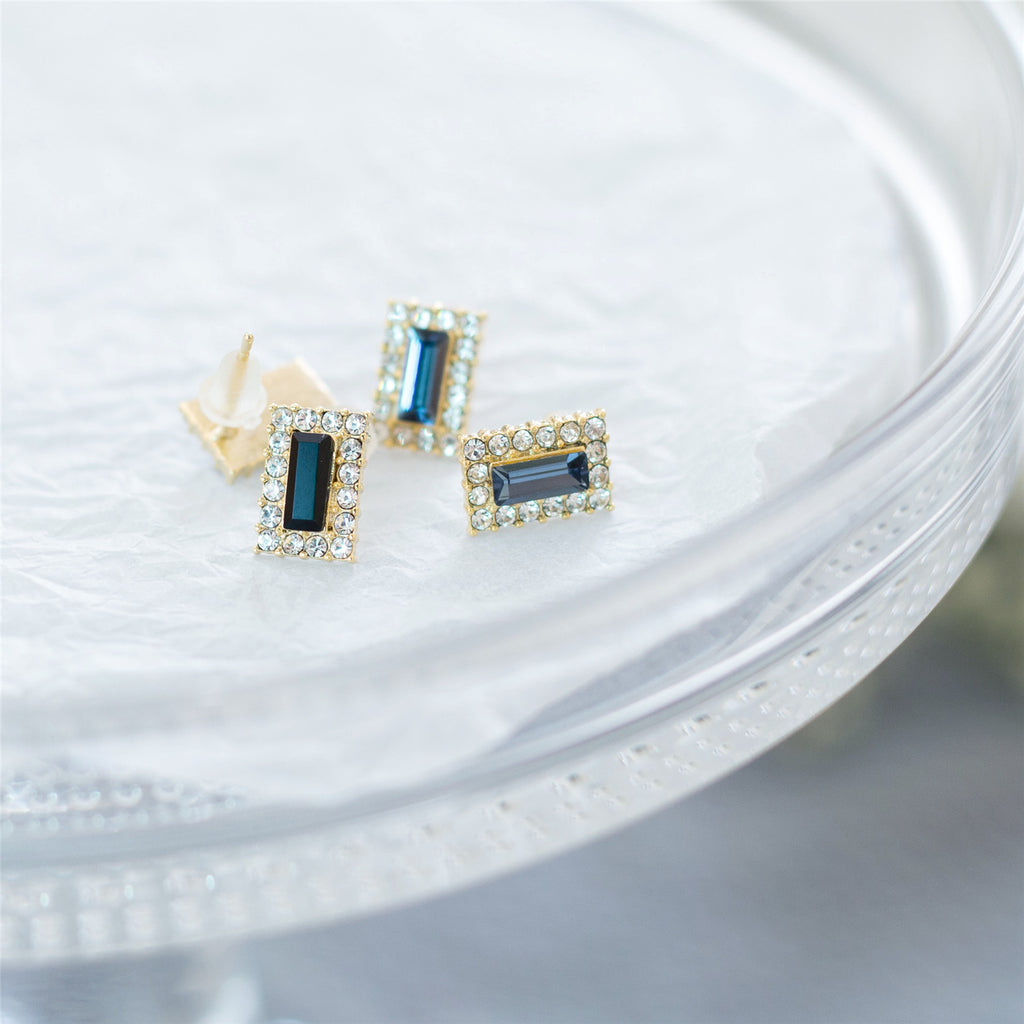 Classic Glitter Rectangular Earrings / ER8017