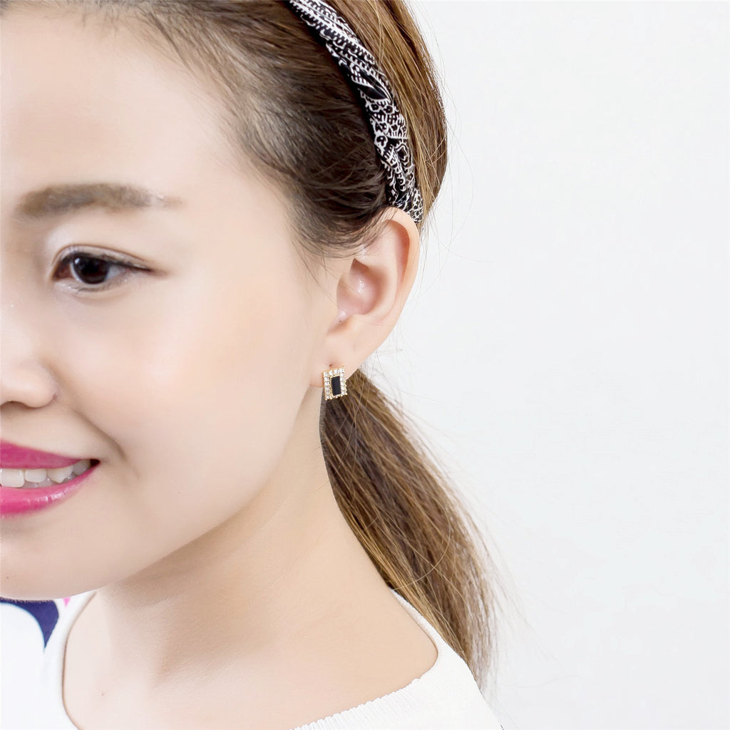 Classic Glitter Rectangular Earrings / ER8017