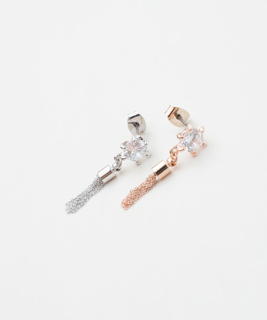 Sliver Tassel Earrings(Silver/Rose-Gold) / ER8109