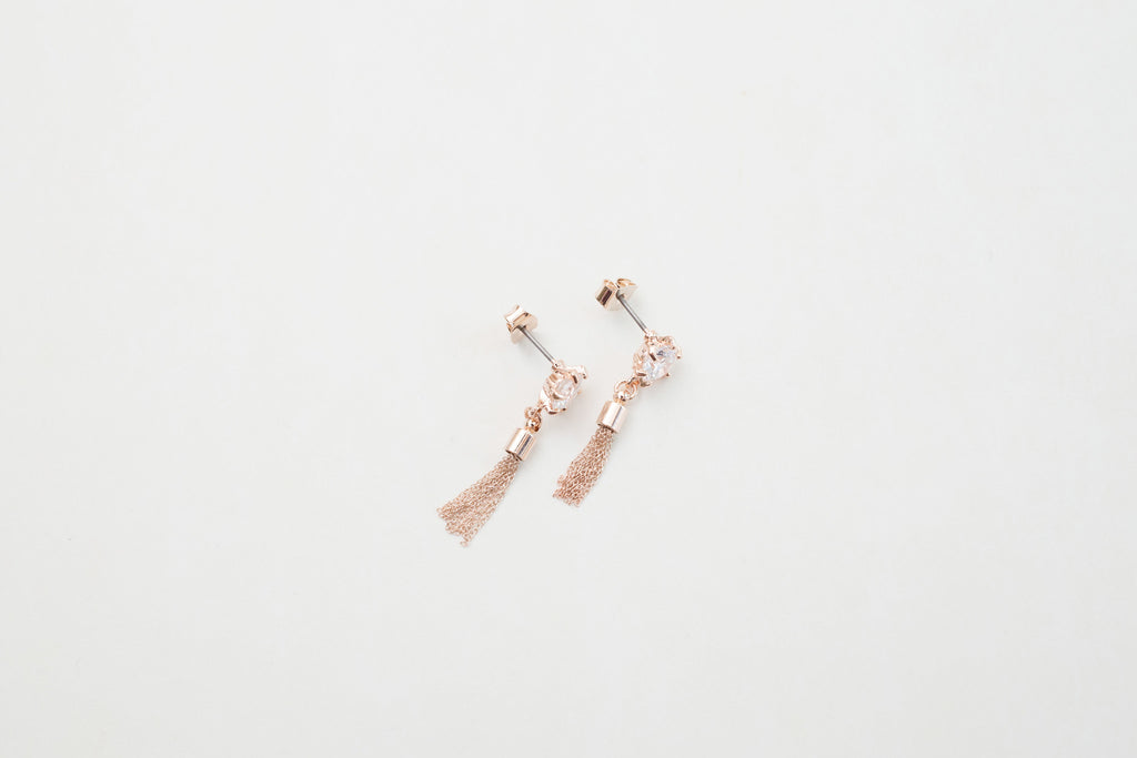 Sliver Tassel Earrings(Silver/Rose-Gold) / ER8109