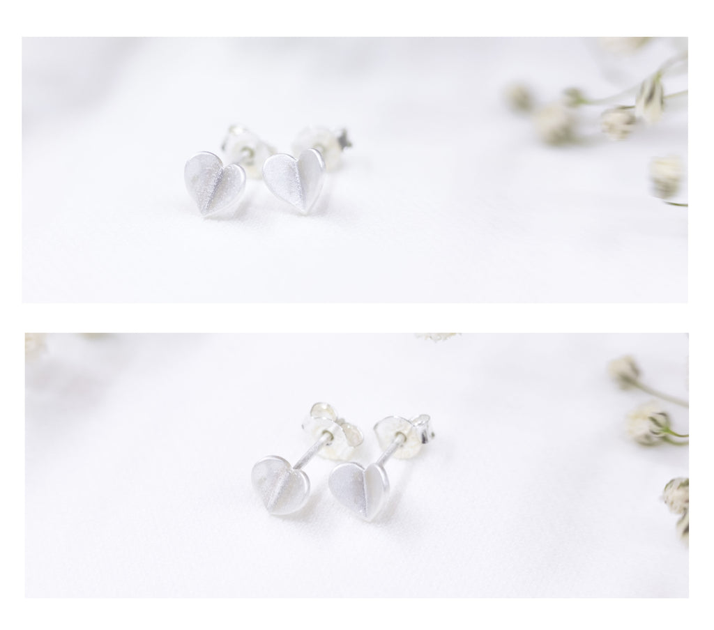 Folded heart, earrings / ER8229