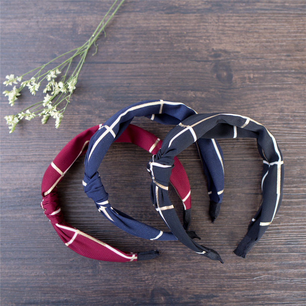Checked ribbon Hairband / HA8020