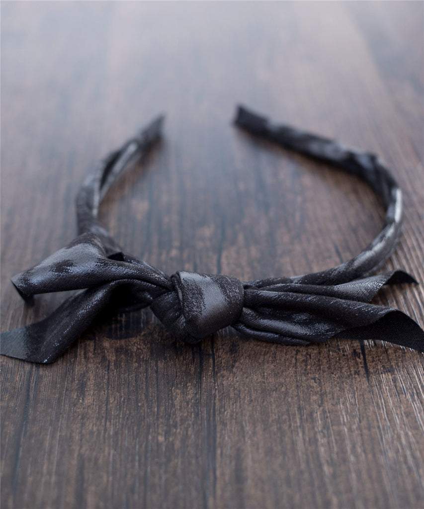 Leatherlike Side Ribbon Hairband / HA8023