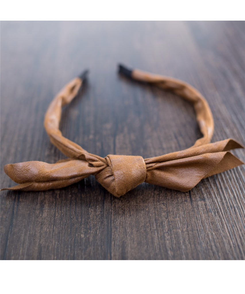 Leatherlike Side Ribbon Hairband / HA8023