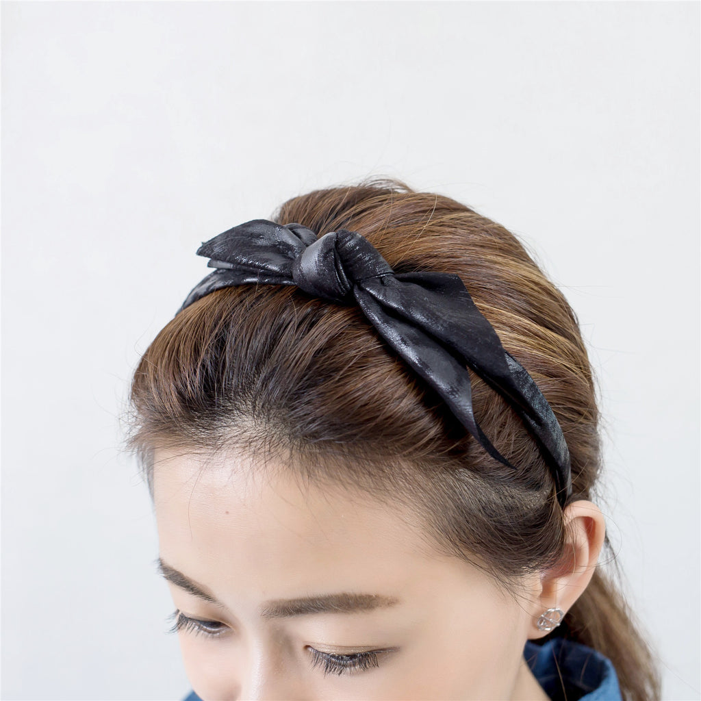 Leatherlike Side Ribbon Hairband / HA8023