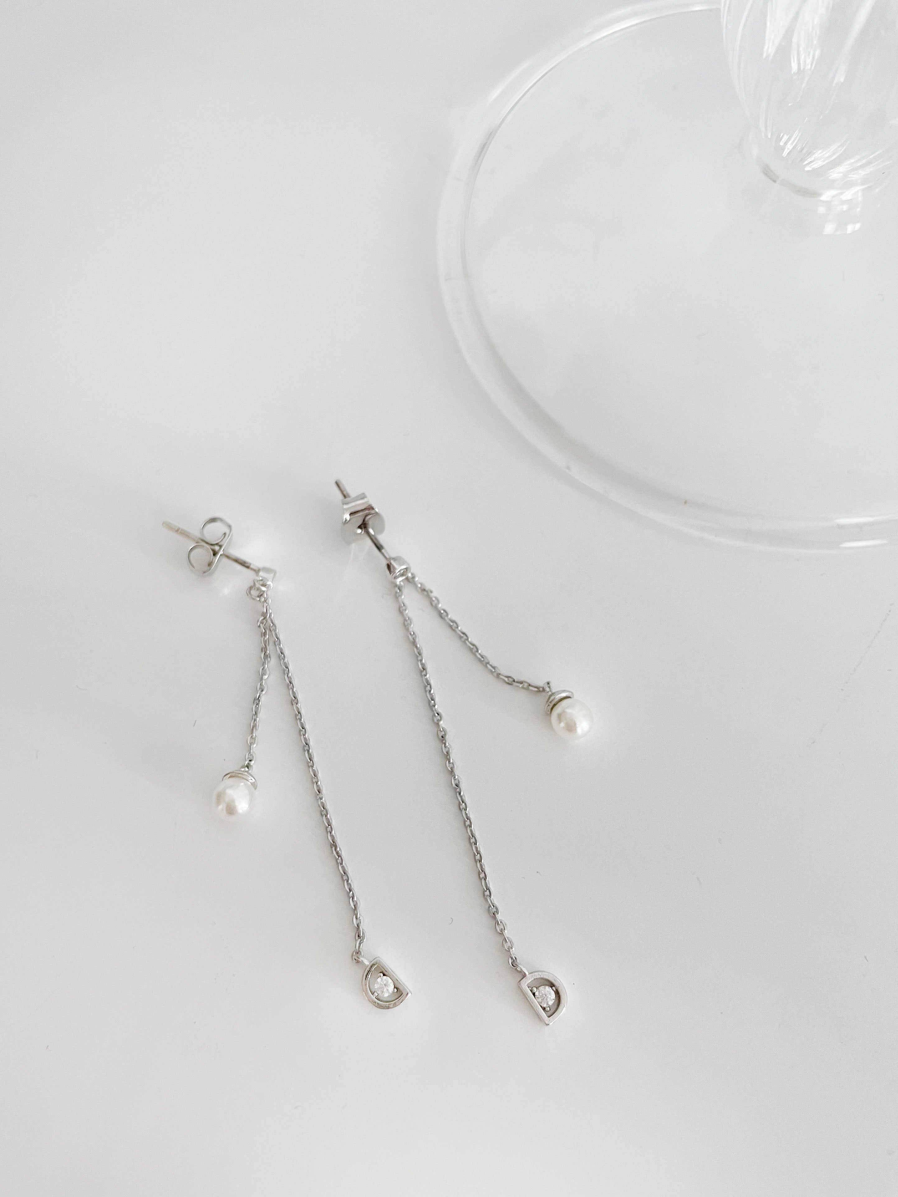 Pearl Crystal Drop Earrings/ ER8333