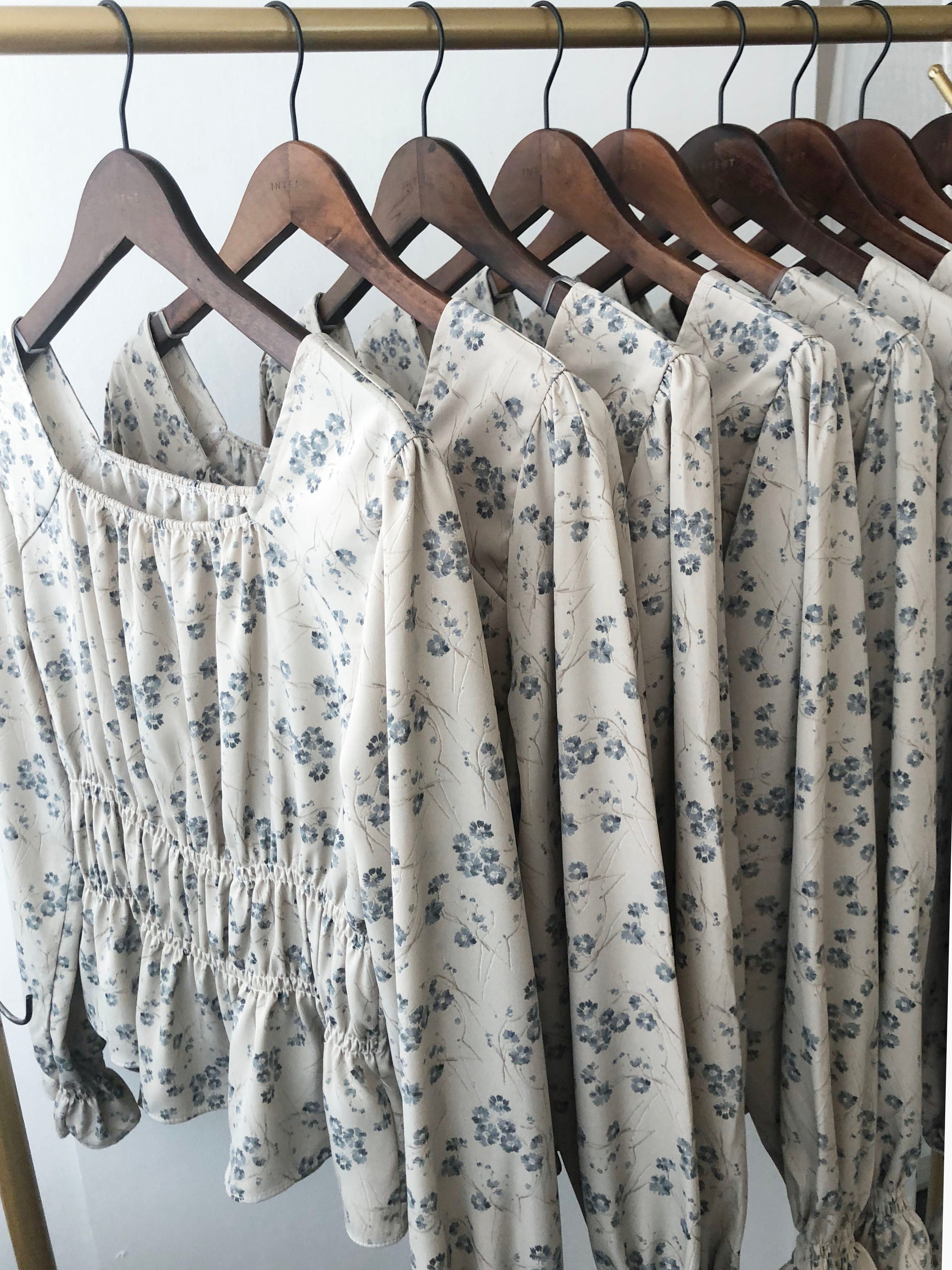 Branches 顯瘦氣質水彩花枝雙橡筋修腰, Blouse/ BU8612