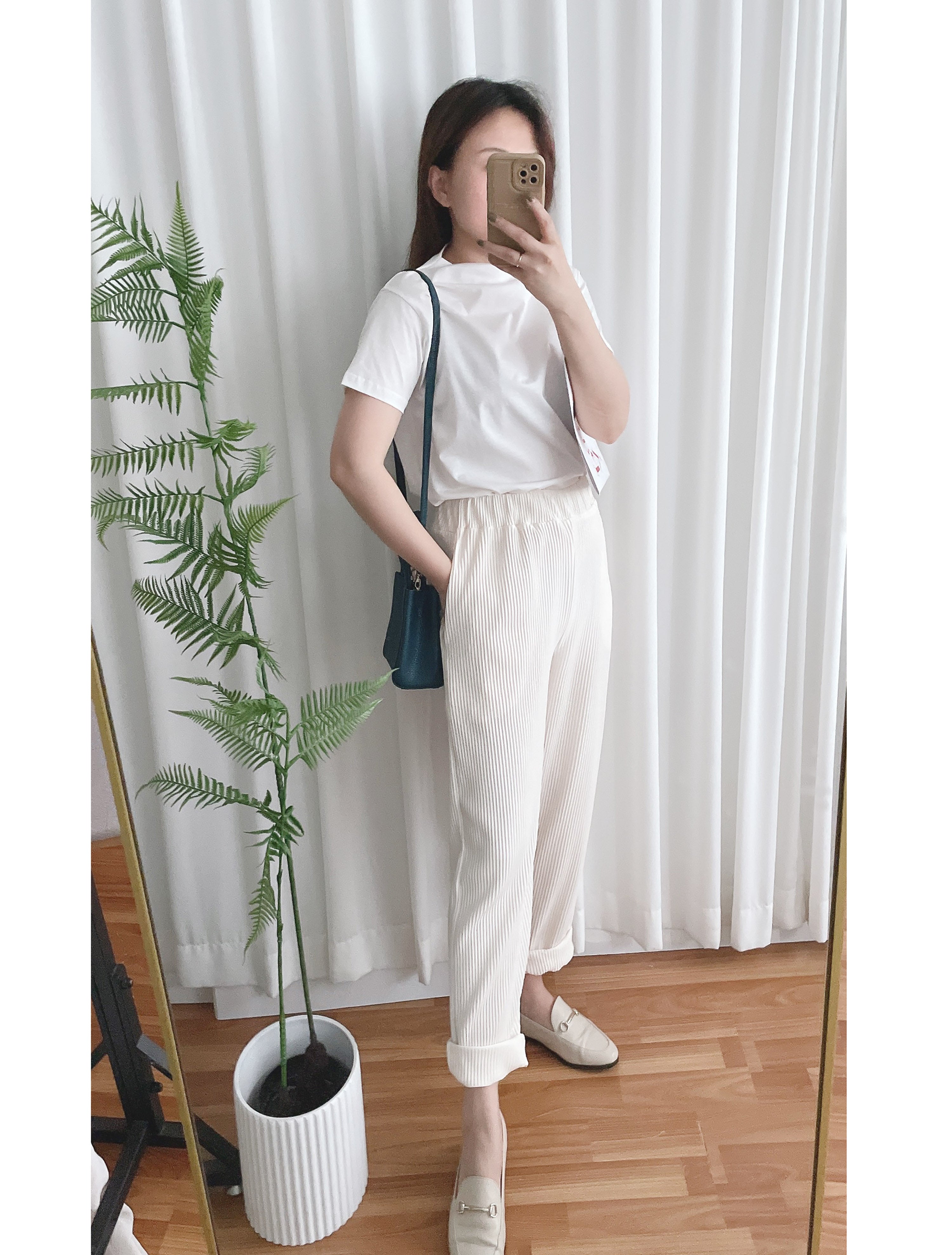 Stripe Carrot 防皺隨性寬鬆坑紋蘿蔔褲, Pants/ PT8377