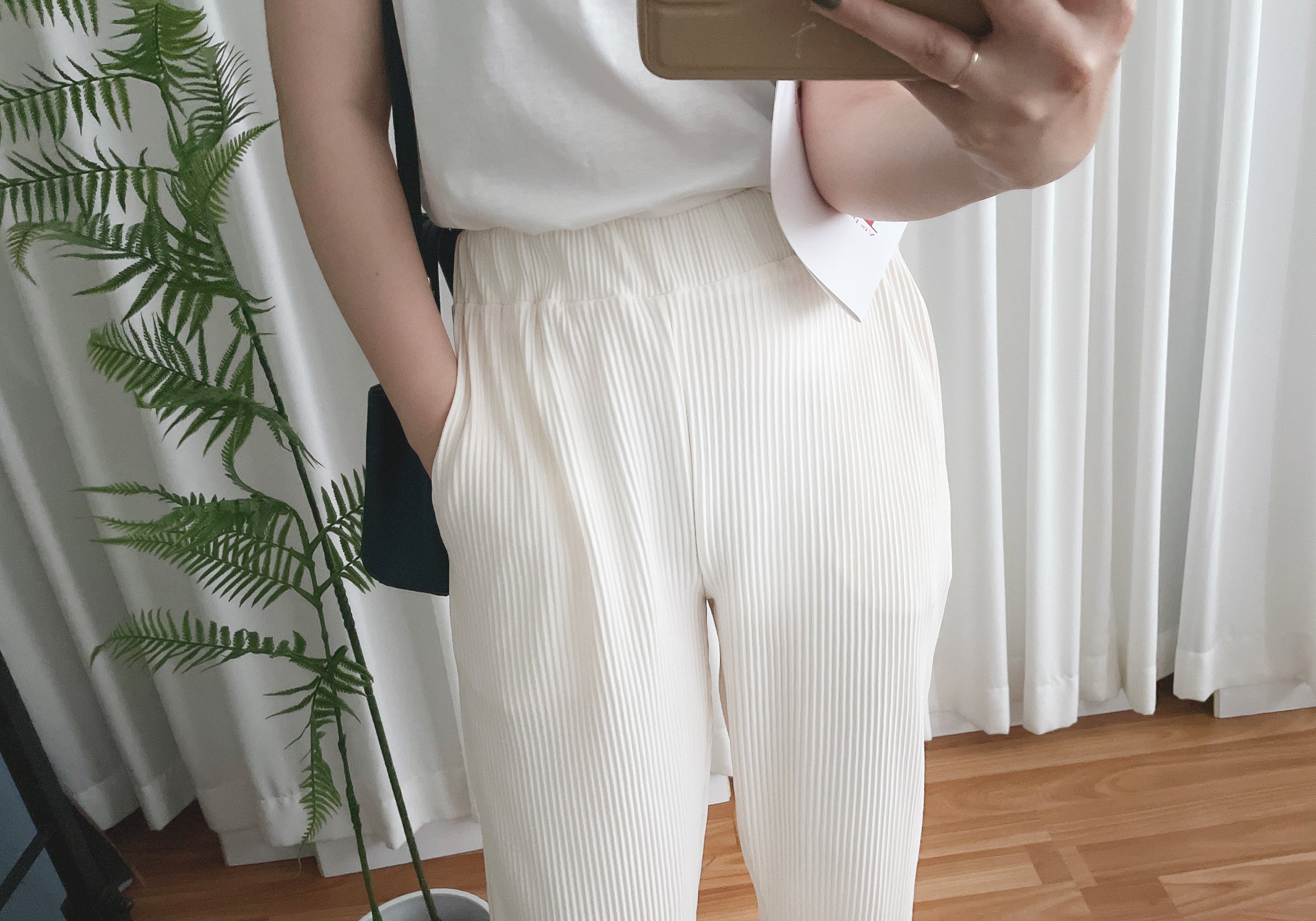 Stripe Carrot 防皺隨性寬鬆坑紋蘿蔔褲, Pants/ PT8377