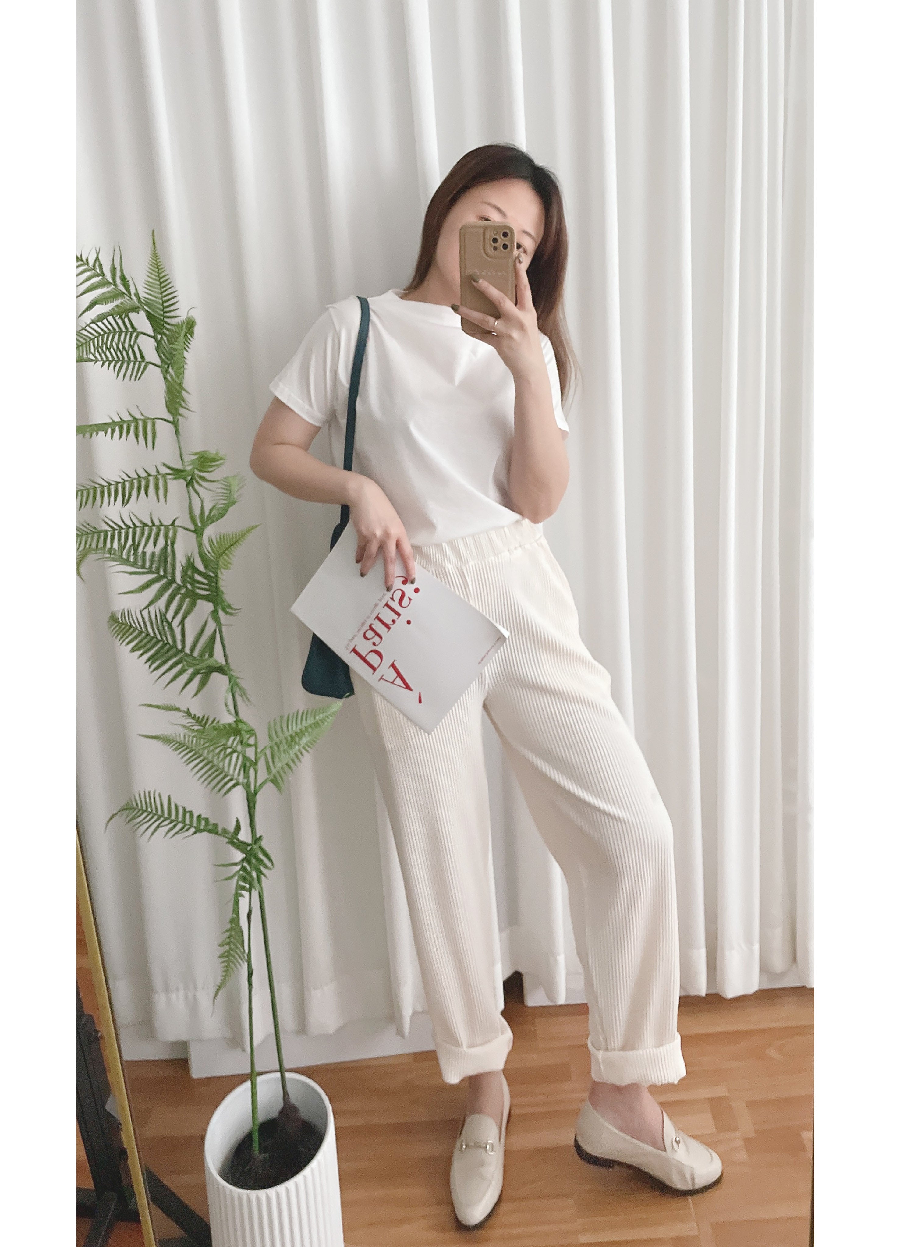 Stripe Carrot 防皺隨性寬鬆坑紋蘿蔔褲, Pants/ PT8377