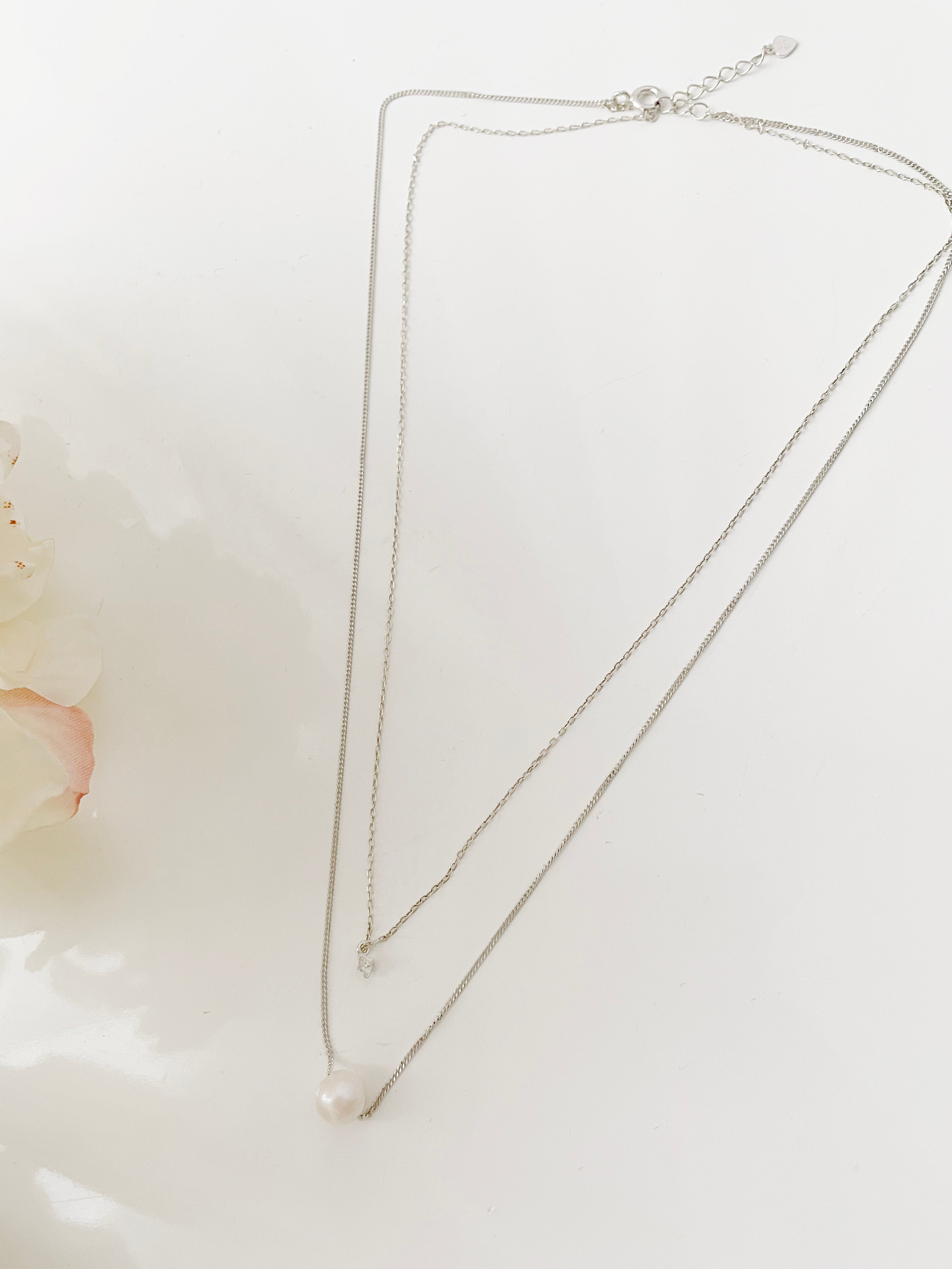 (S925 Silver) Double Loop 全條純銀, Necklace/ NL8144