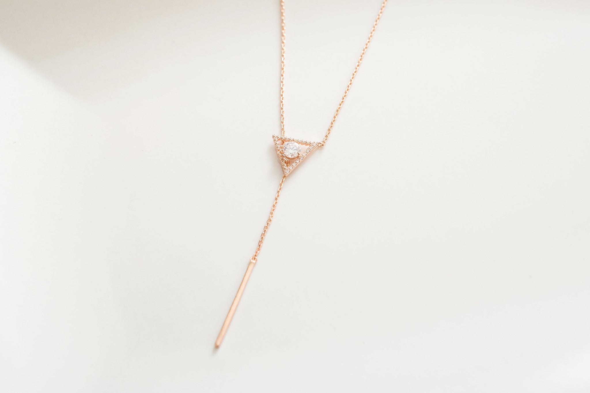 Triangle heart Long Bar Necklace / NL8076