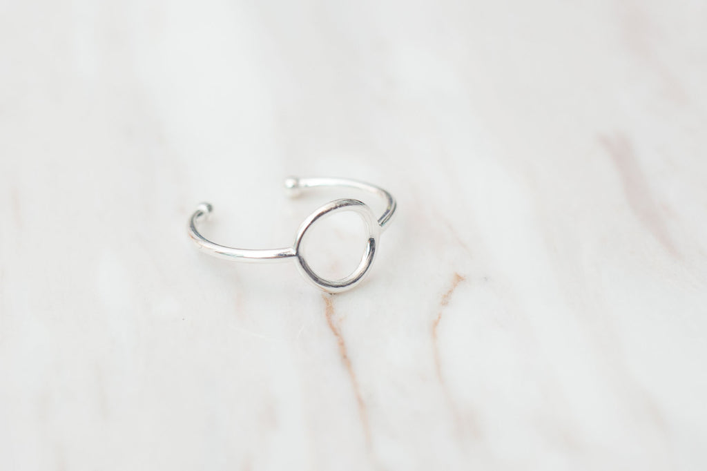 Silver Oval Geometric Ring (Free size) / RN8016