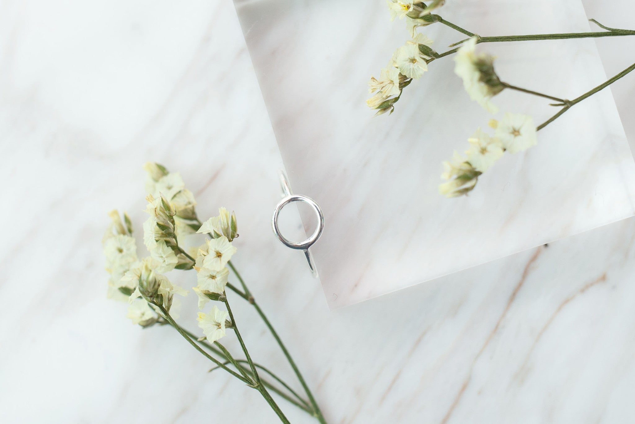 Silver Oval Geometric Ring (Free size) / RN8016