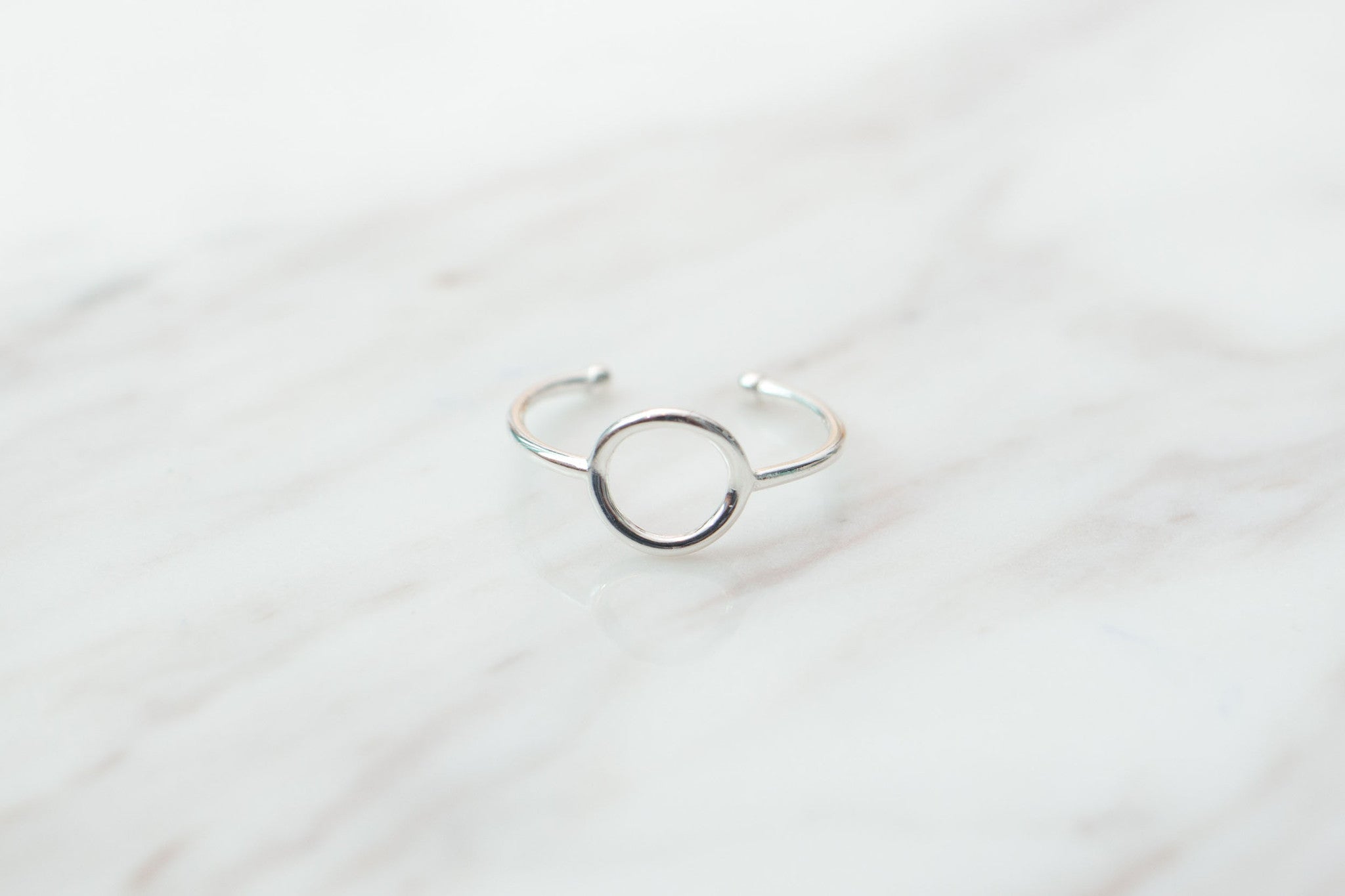 Silver Oval Geometric Ring (Free size) / RN8016