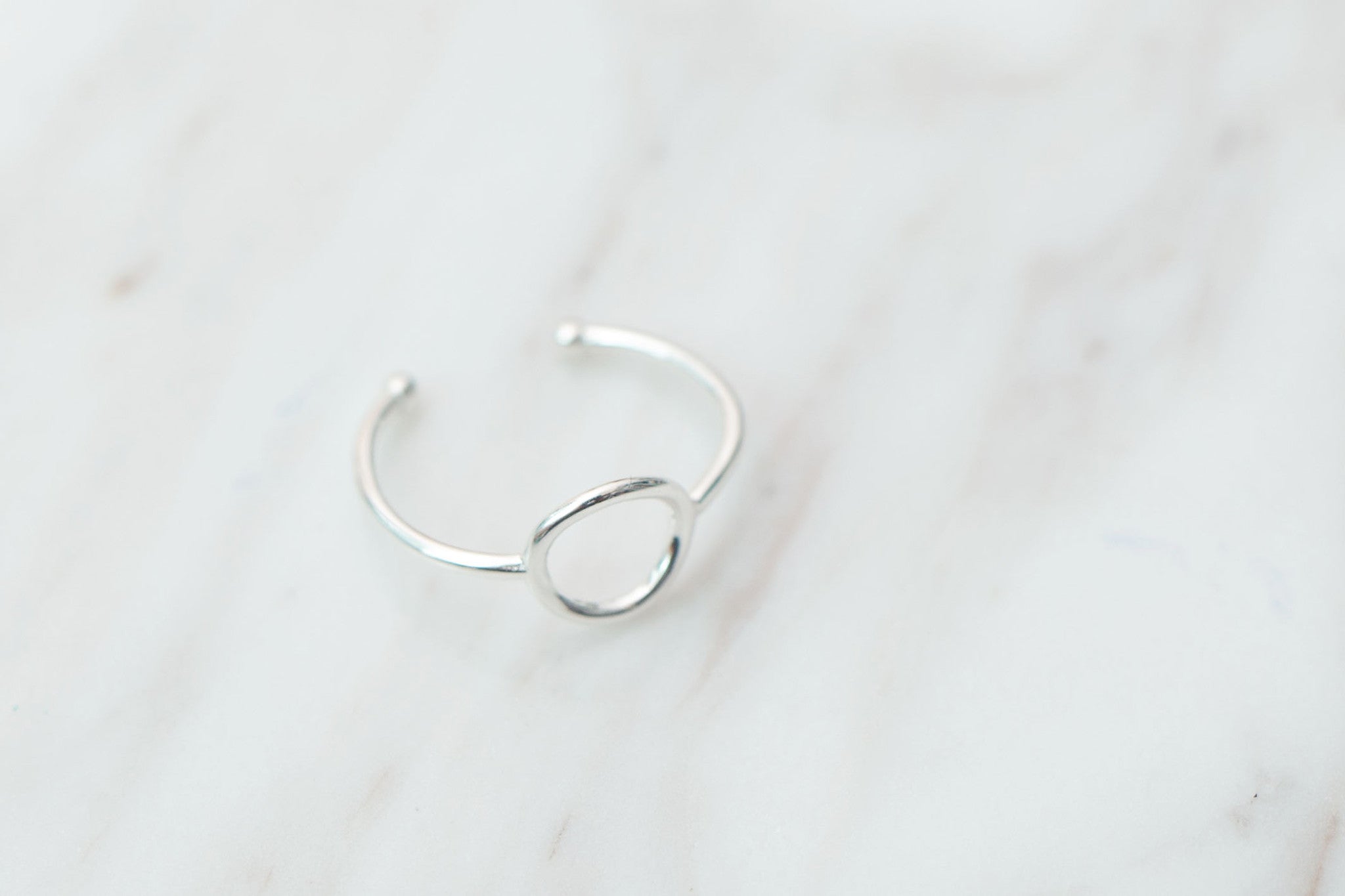Silver Oval Geometric Ring (Free size) / RN8016