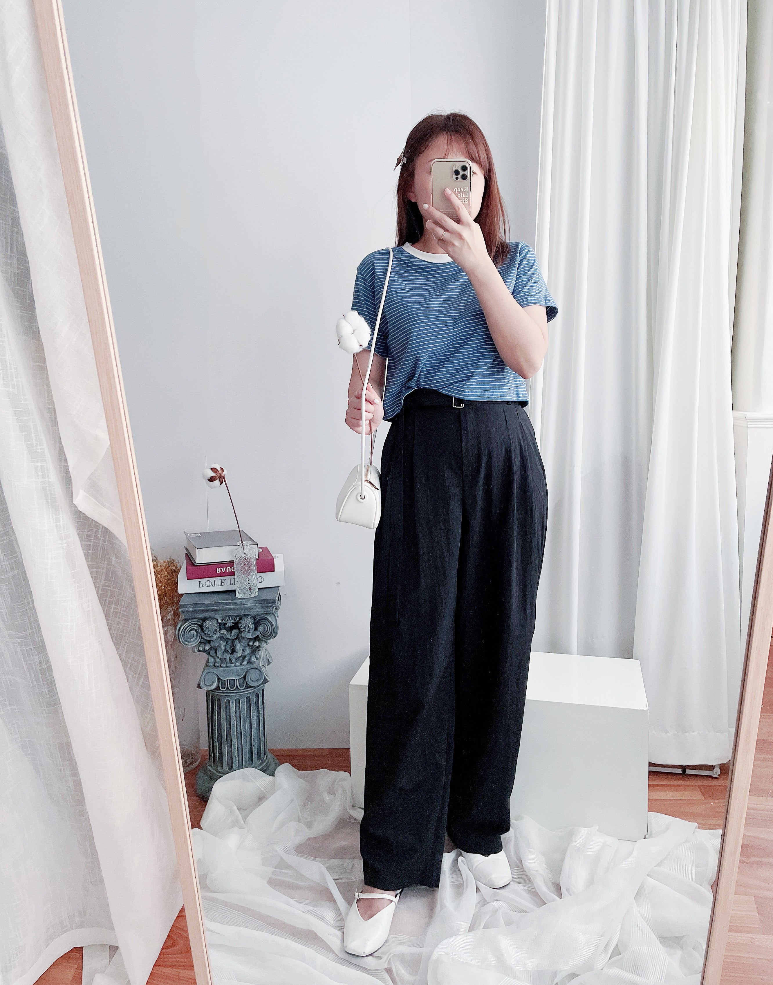 Square Belt 方形腰帶超闊褲管蘿蔔褲, Carrot Pants/ PT8344