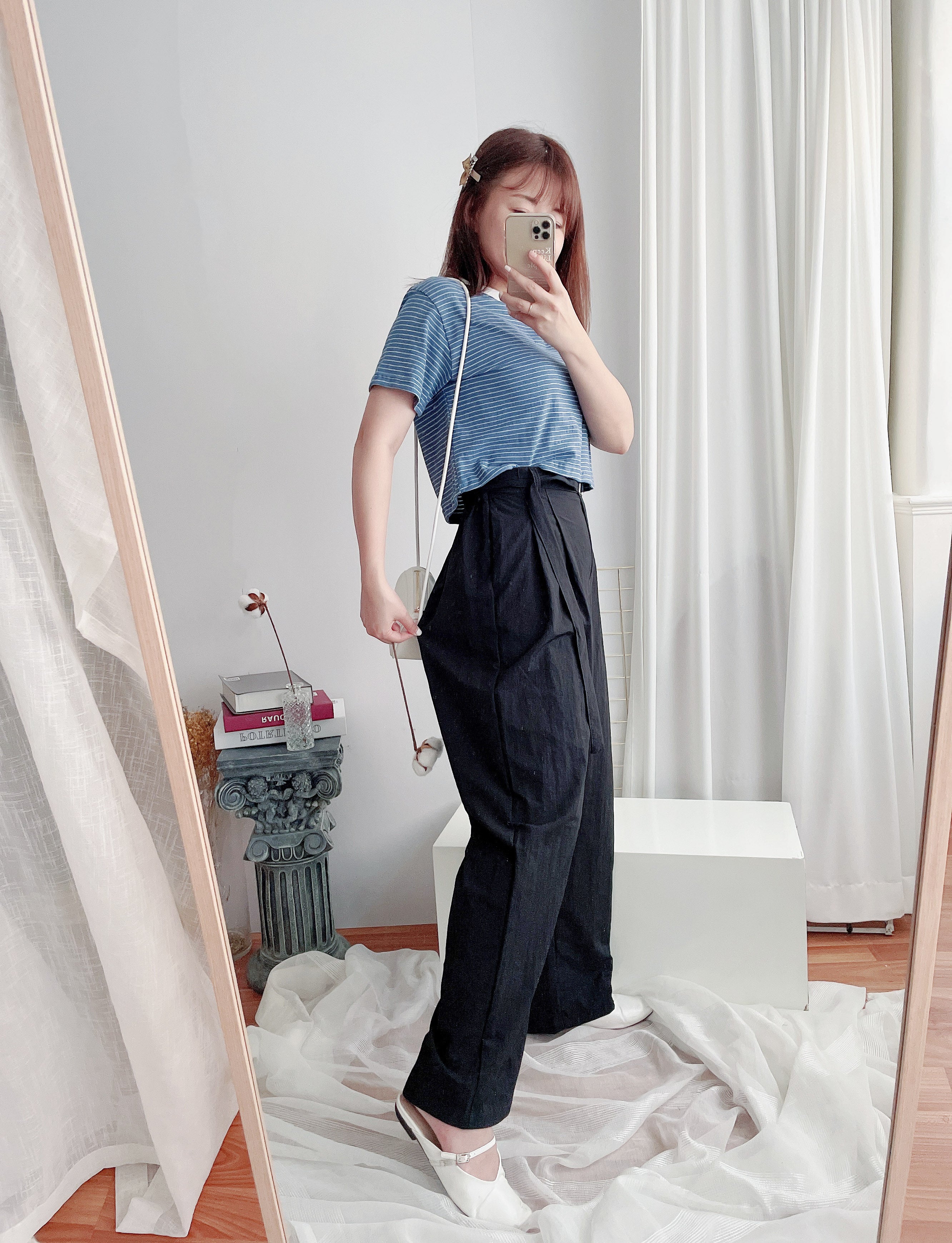 Square Belt 方形腰帶超闊褲管蘿蔔褲, Carrot Pants/ PT8344