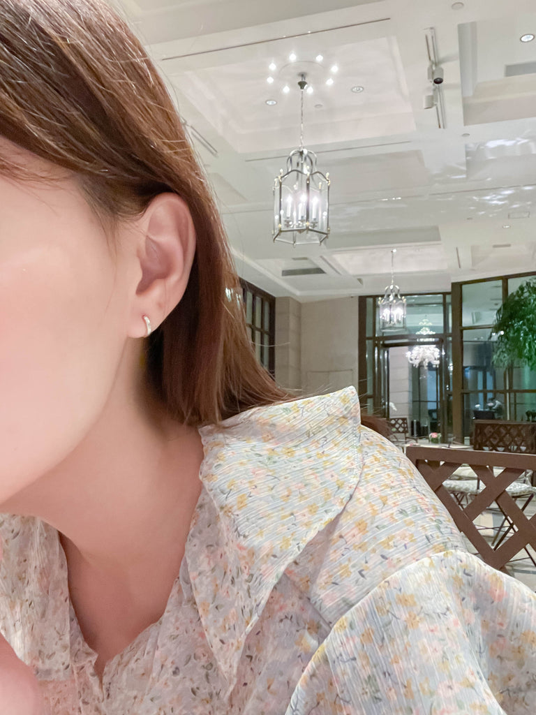 Silver Made, Small Ring Earrings/ ER8314