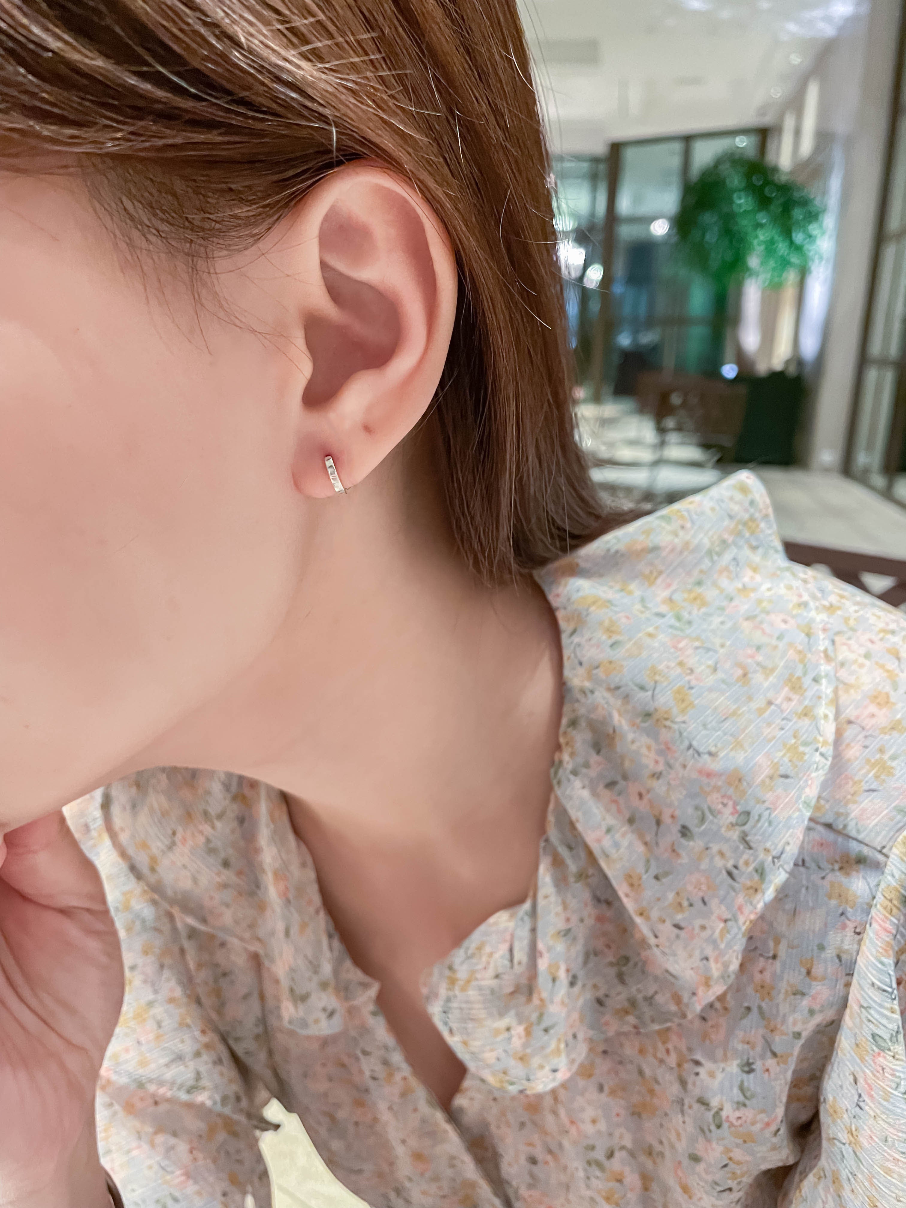 Silver Made, Small Ring Earrings/ ER8314