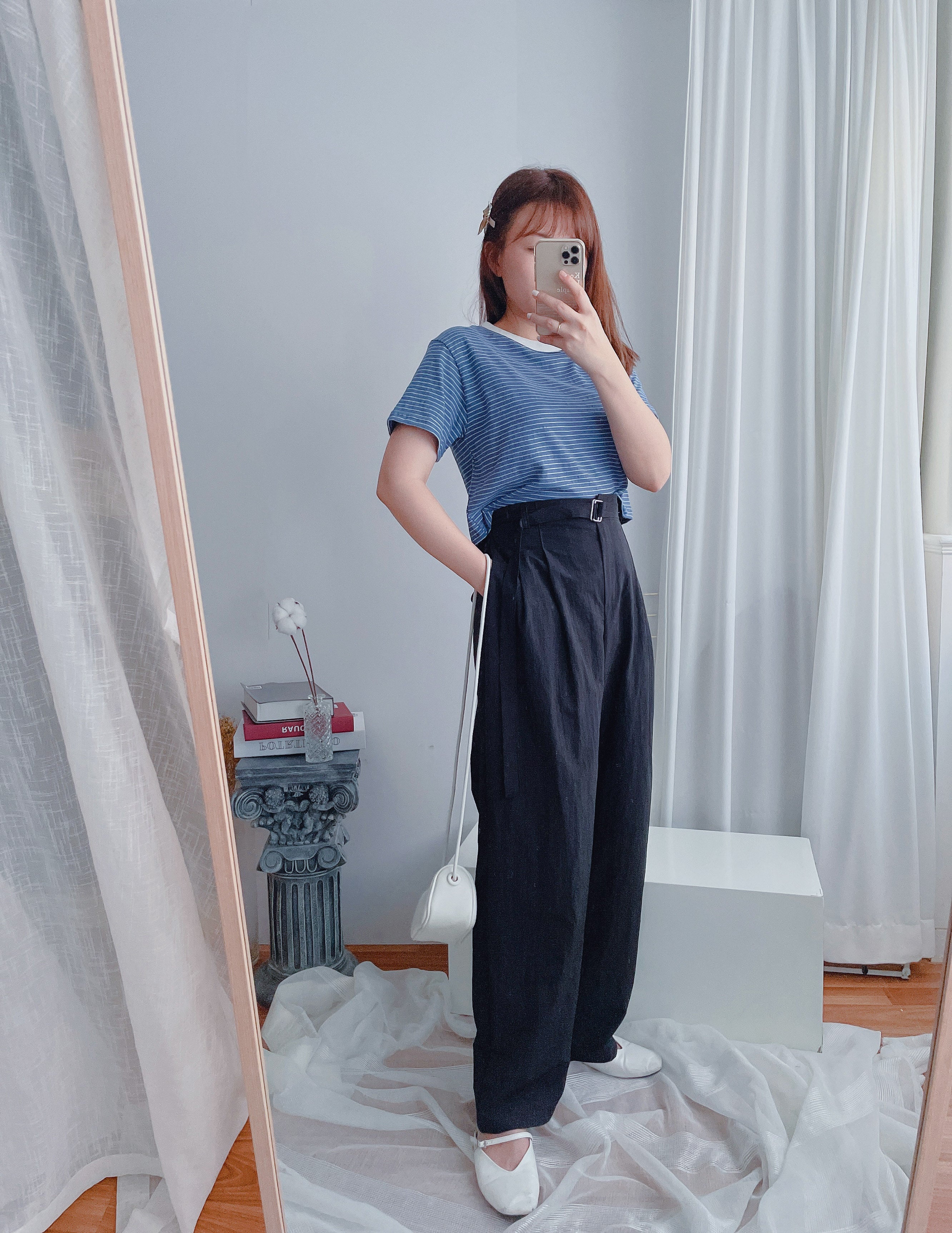 Square Belt 方形腰帶超闊褲管蘿蔔褲, Carrot Pants/ PT8344