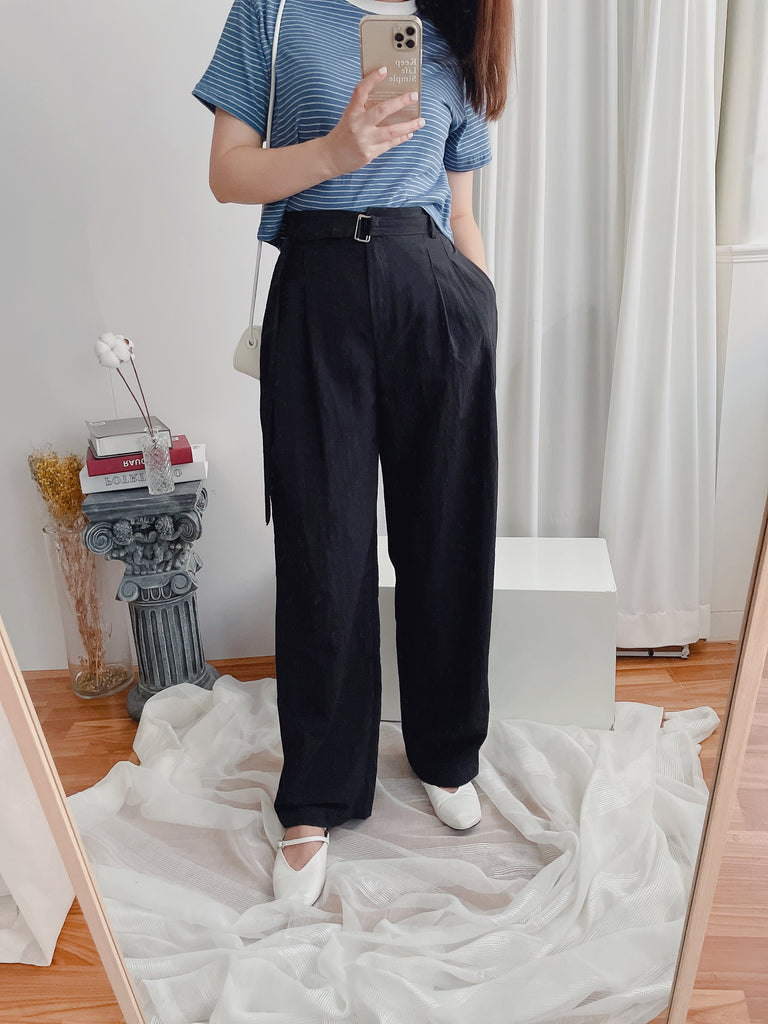 Square Belt 方形腰帶超闊褲管蘿蔔褲, Carrot Pants/ PT8344