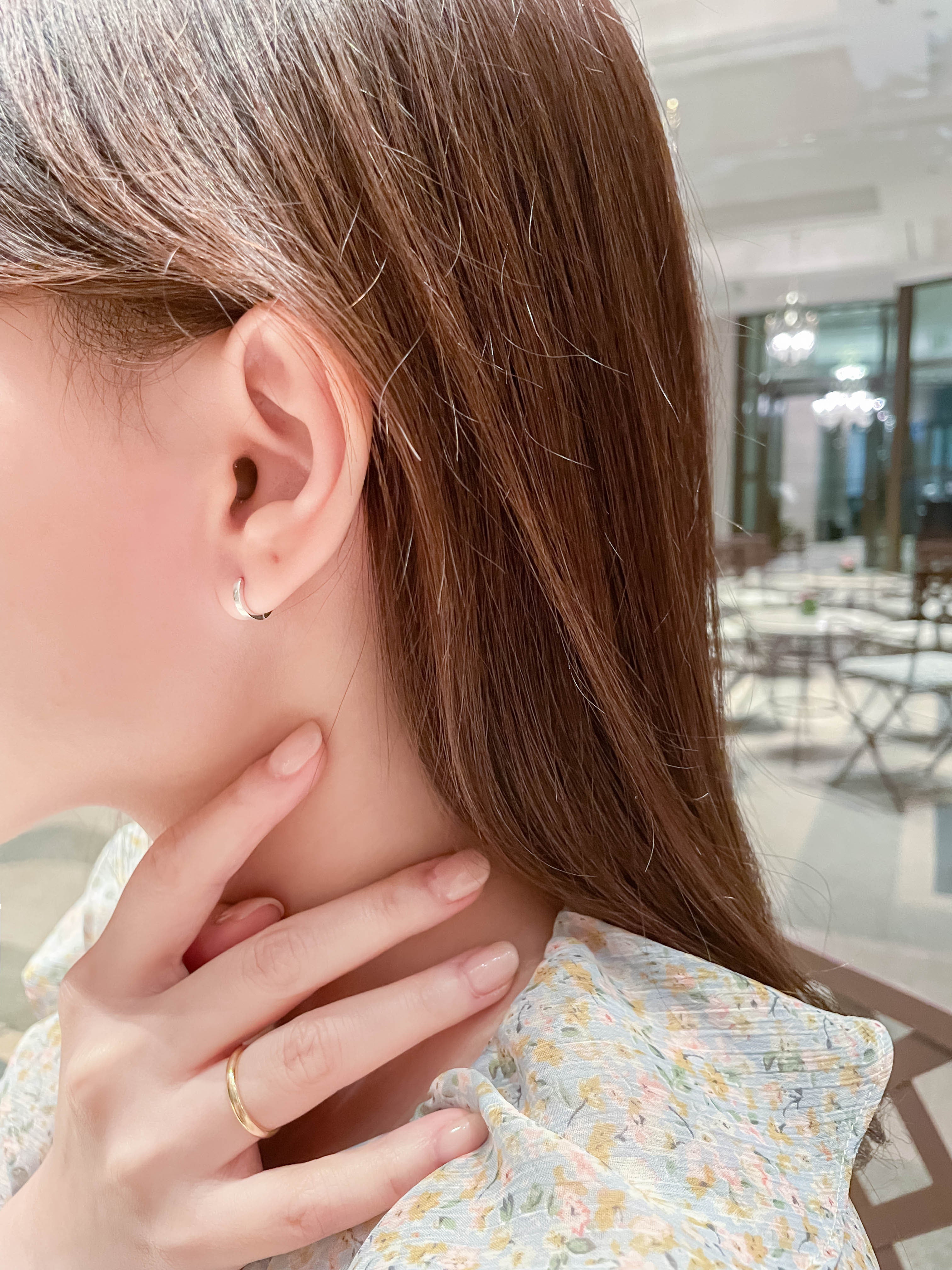 Silver Made, Small Ring Earrings/ ER8314