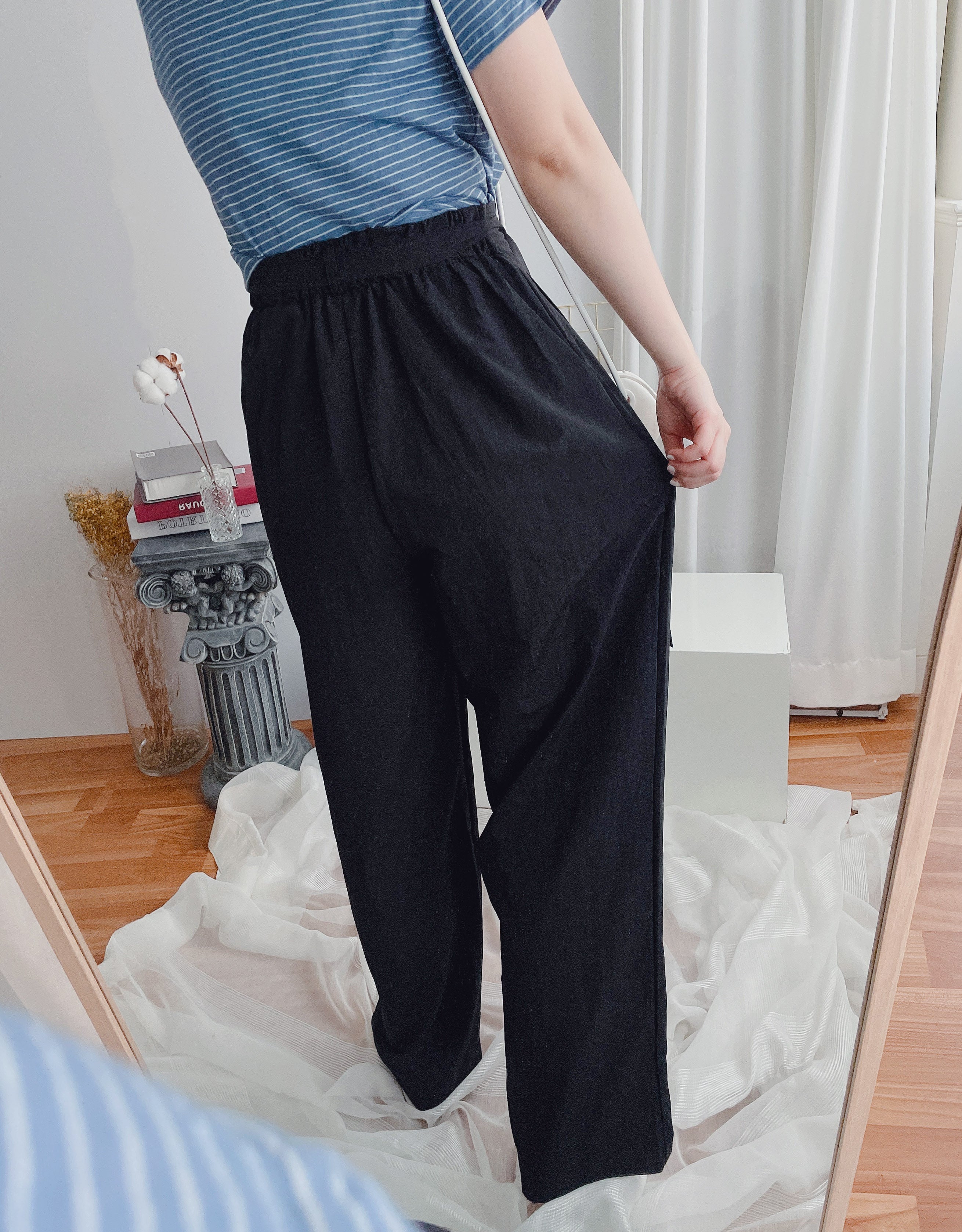 Square Belt 方形腰帶超闊褲管蘿蔔褲, Carrot Pants/ PT8344