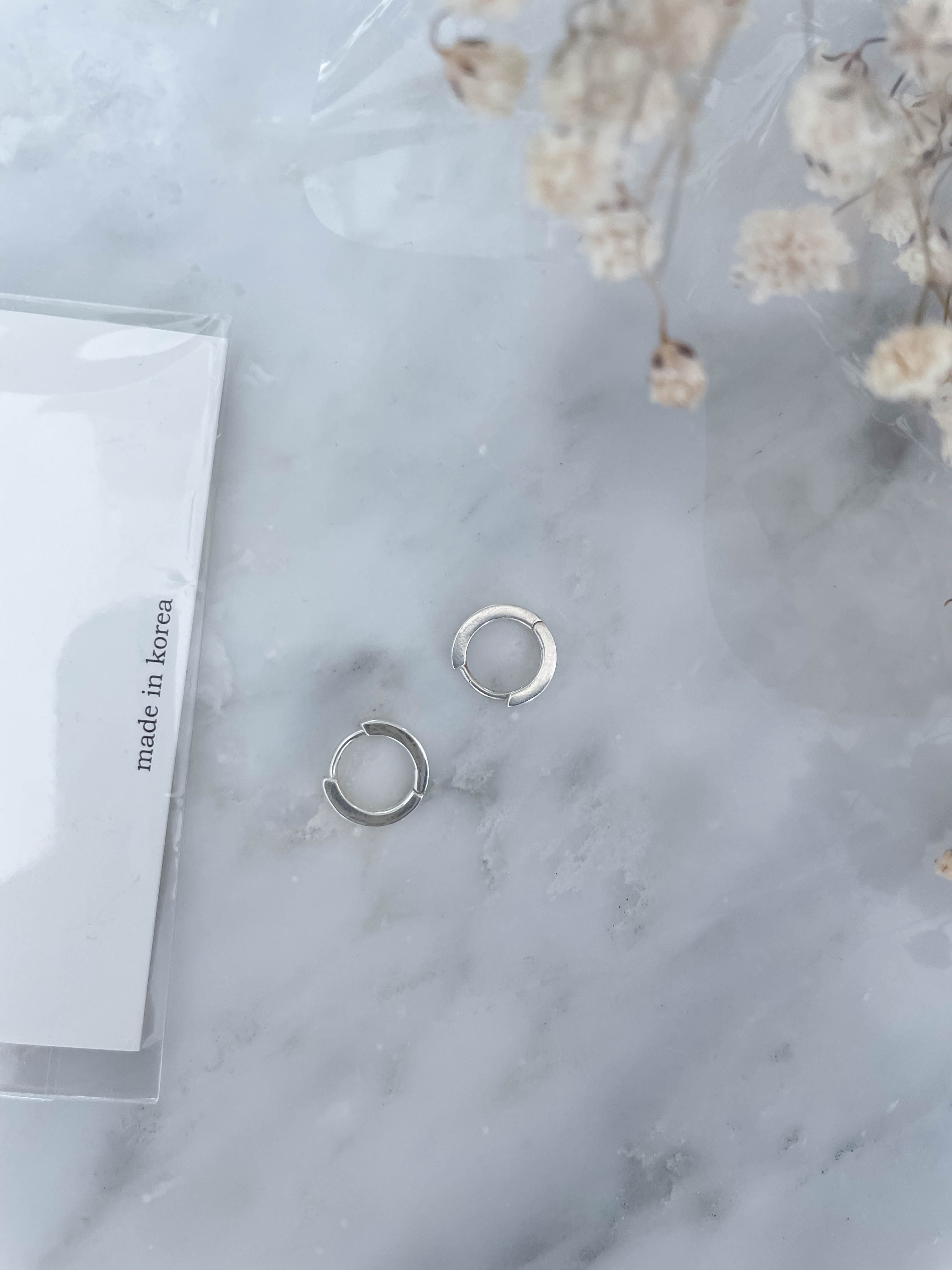 Silver Made, Small Ring Earrings/ ER8314