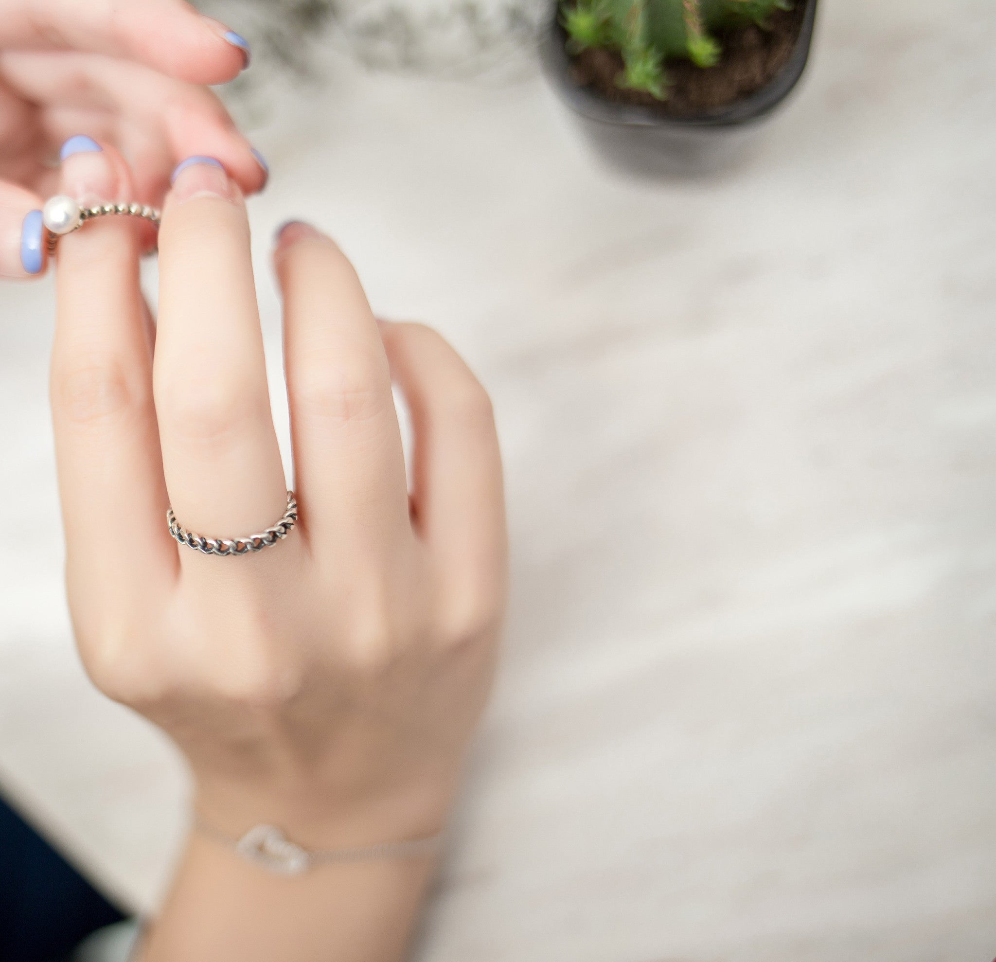Vintage Silver Braids Ring (Free size) / RN8015