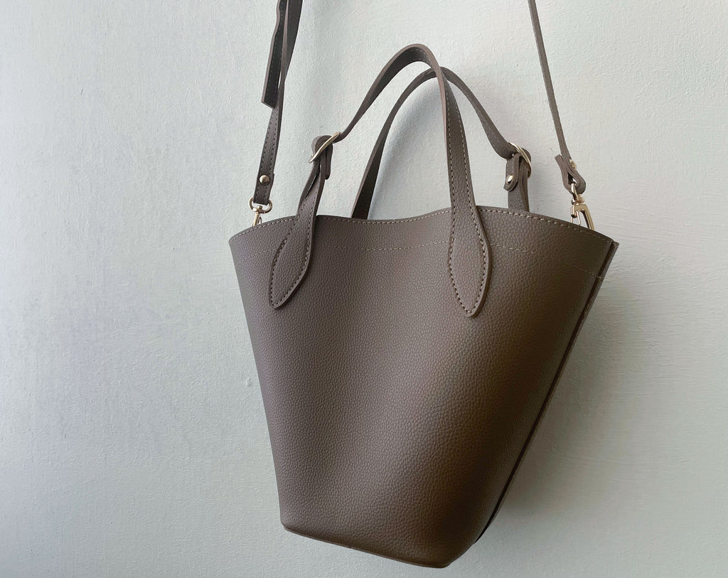 杏啡色金釦皮感袋, Bag (現貨袋款) / BG8078