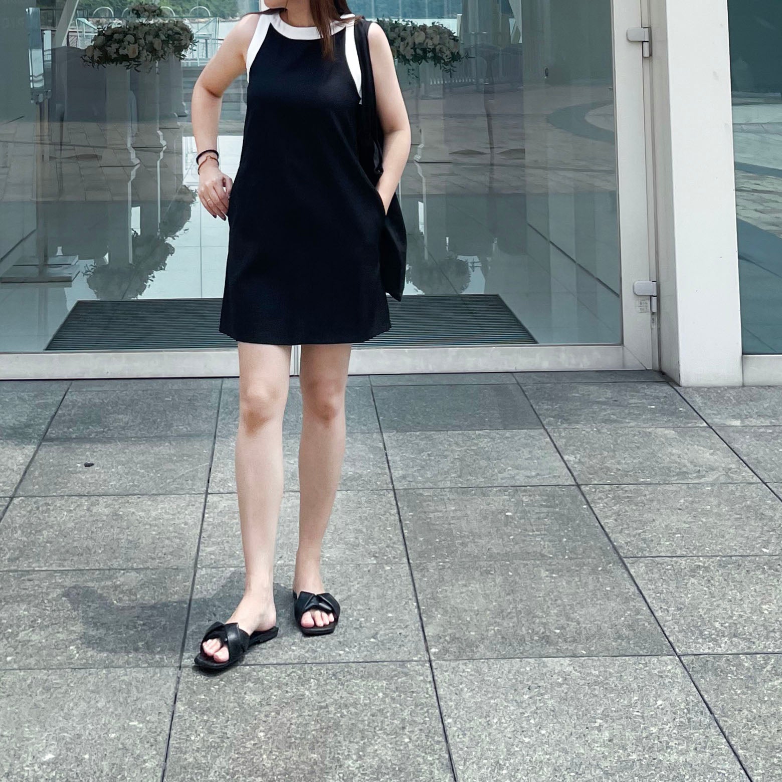 Classic Halter 雙色顯瘦入膊隱形口袋, Dress/ DS9105