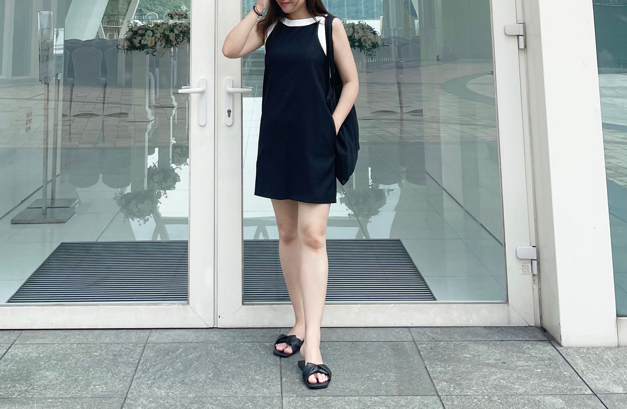 Classic Halter 雙色顯瘦入膊隱形口袋, Dress/ DS9105