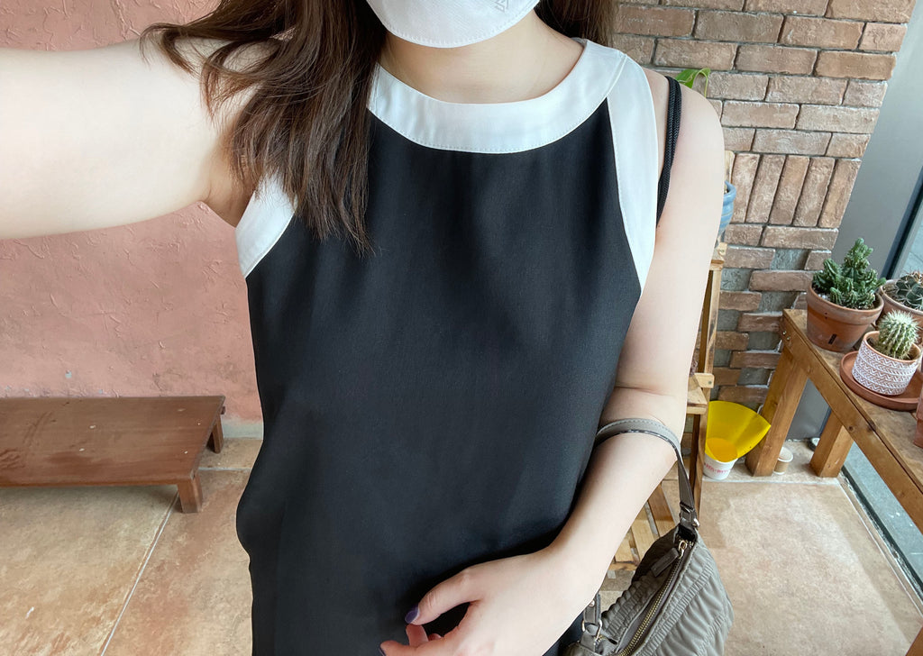 Classic Halter 雙色顯瘦入膊隱形口袋, Dress/ DS9105